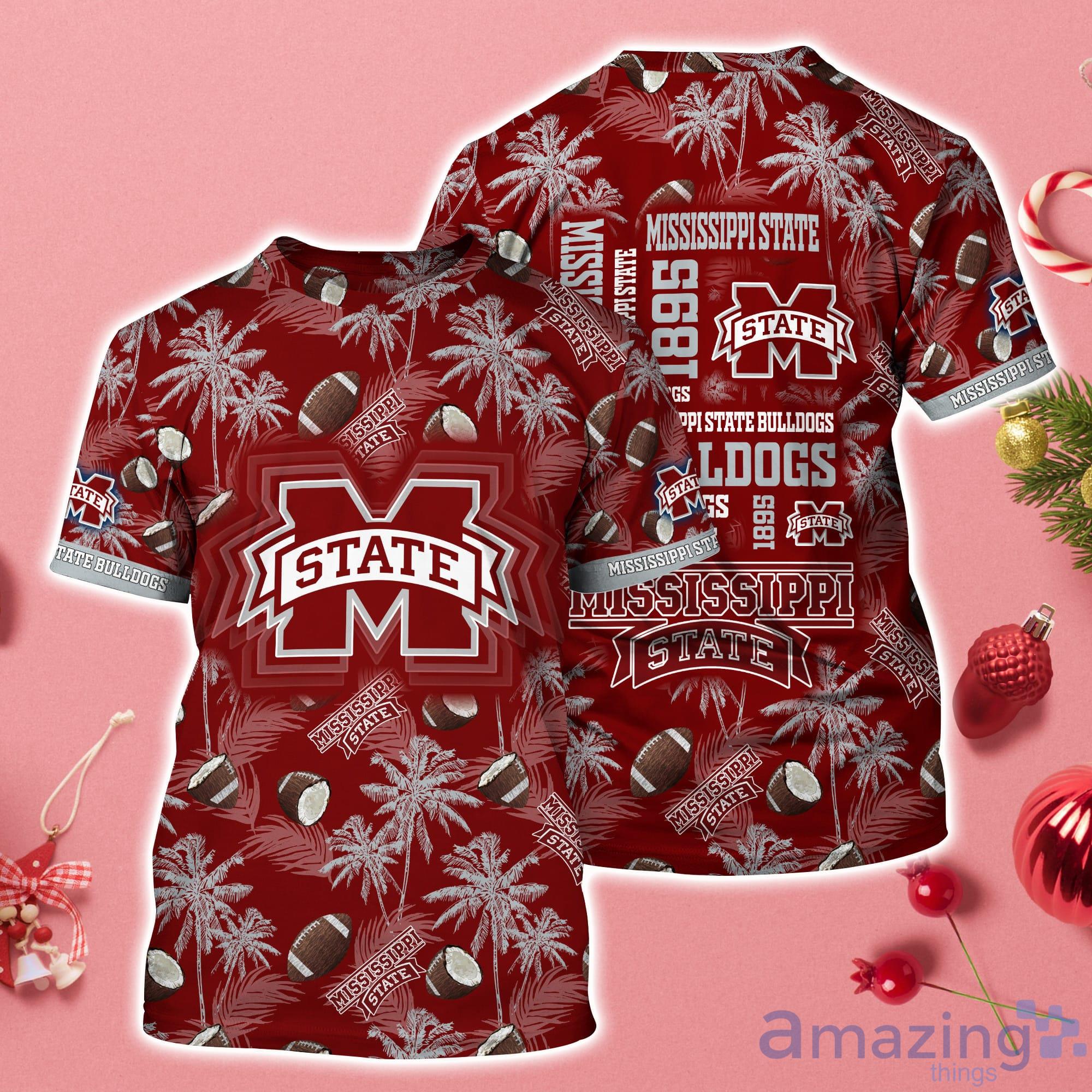 Mississippi State Bulldogs Coconut Pattern Hawaii 3D T-Shirt Product Photo 1