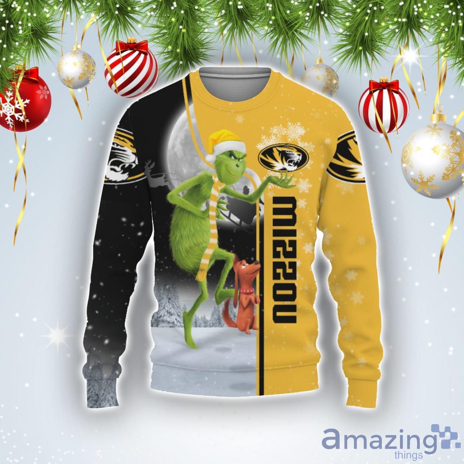 Missouri Tigers Funny Grinch Ugly Christmas Sweater Product Photo 1