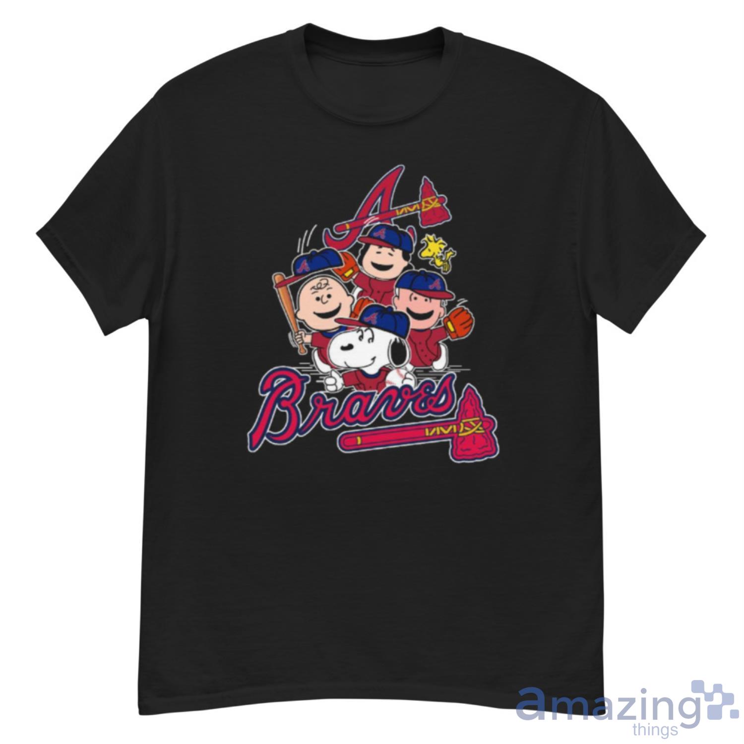 MLB Atlanta Braves Snoopy Charlie Brown Woodstock The Peanuts Movie Baseball  Shirt