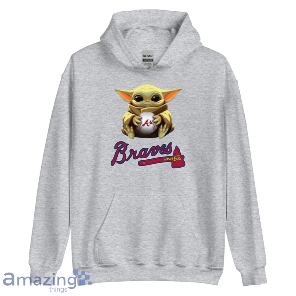 Unisex Braves Baseball Dark Grey Hooded Sports Sweatshirt Grey, L