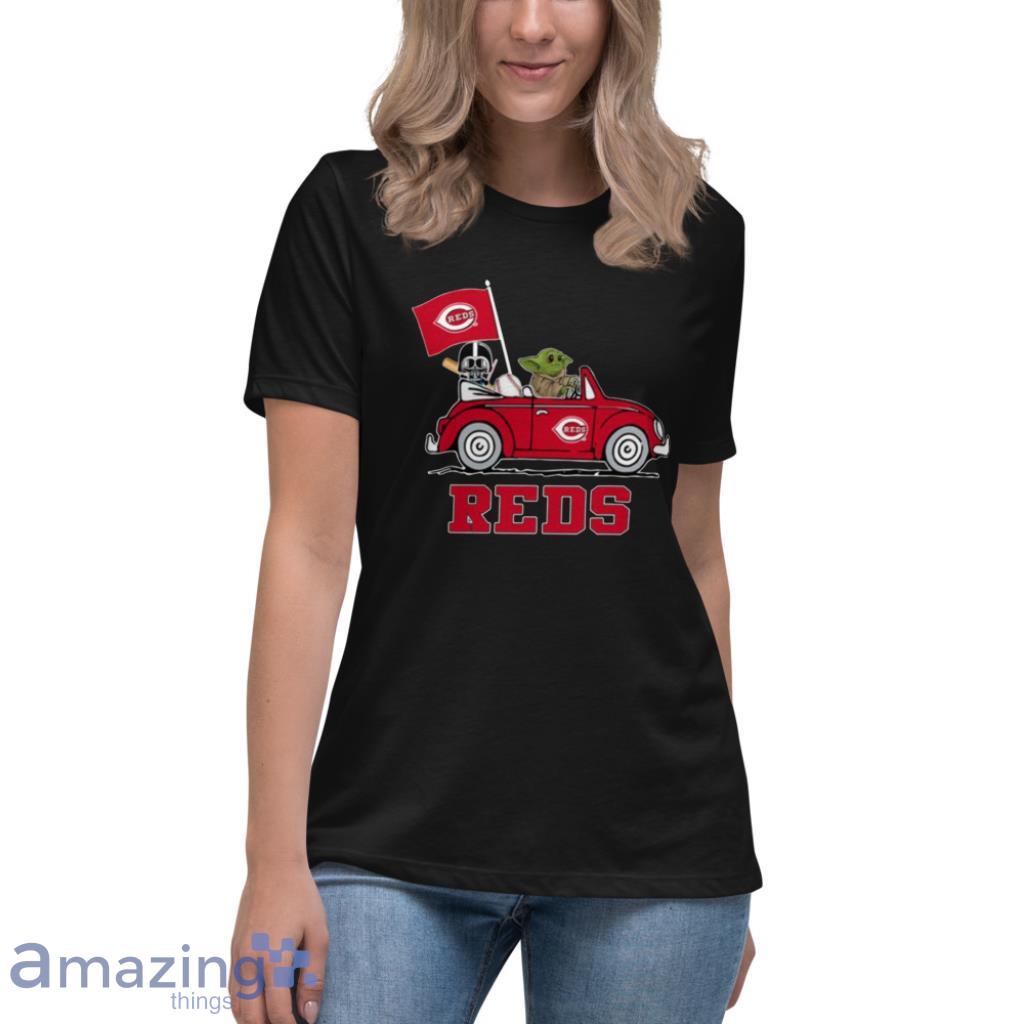 Mlb Cincinnati Reds Women's Short Sleeve V-neck Fashion T-shirt