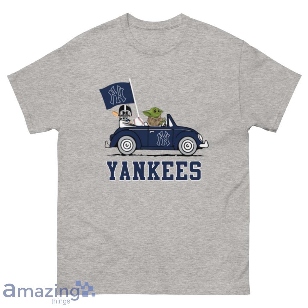 MLB Baseball New York Yankees Darth Vader Baby Yoda Driving Star Wars T  Shirt