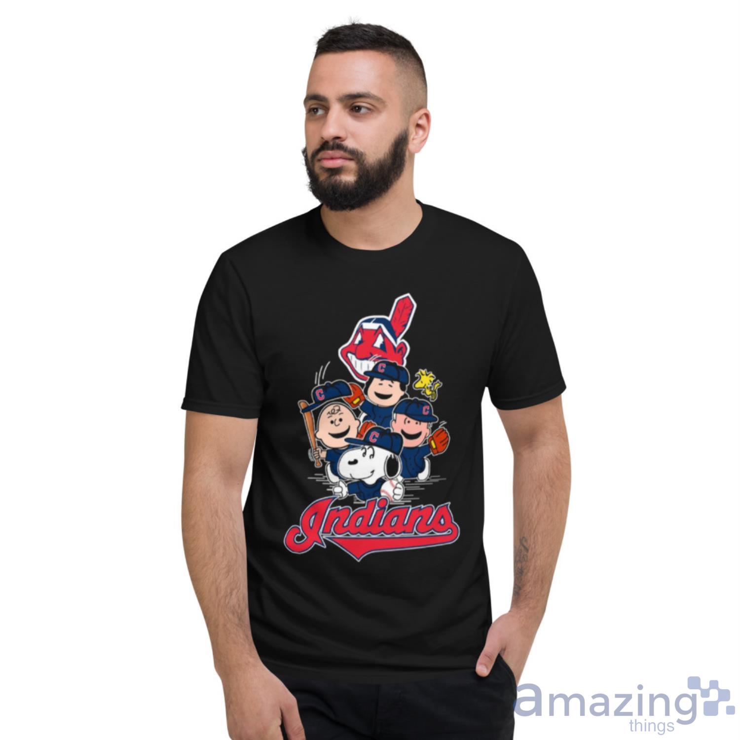 MLB Cleveland Indians Snoopy Charlie Brown Woodstock The Peanuts Movie Baseball  T Shirt_000 Youth T-Shirt