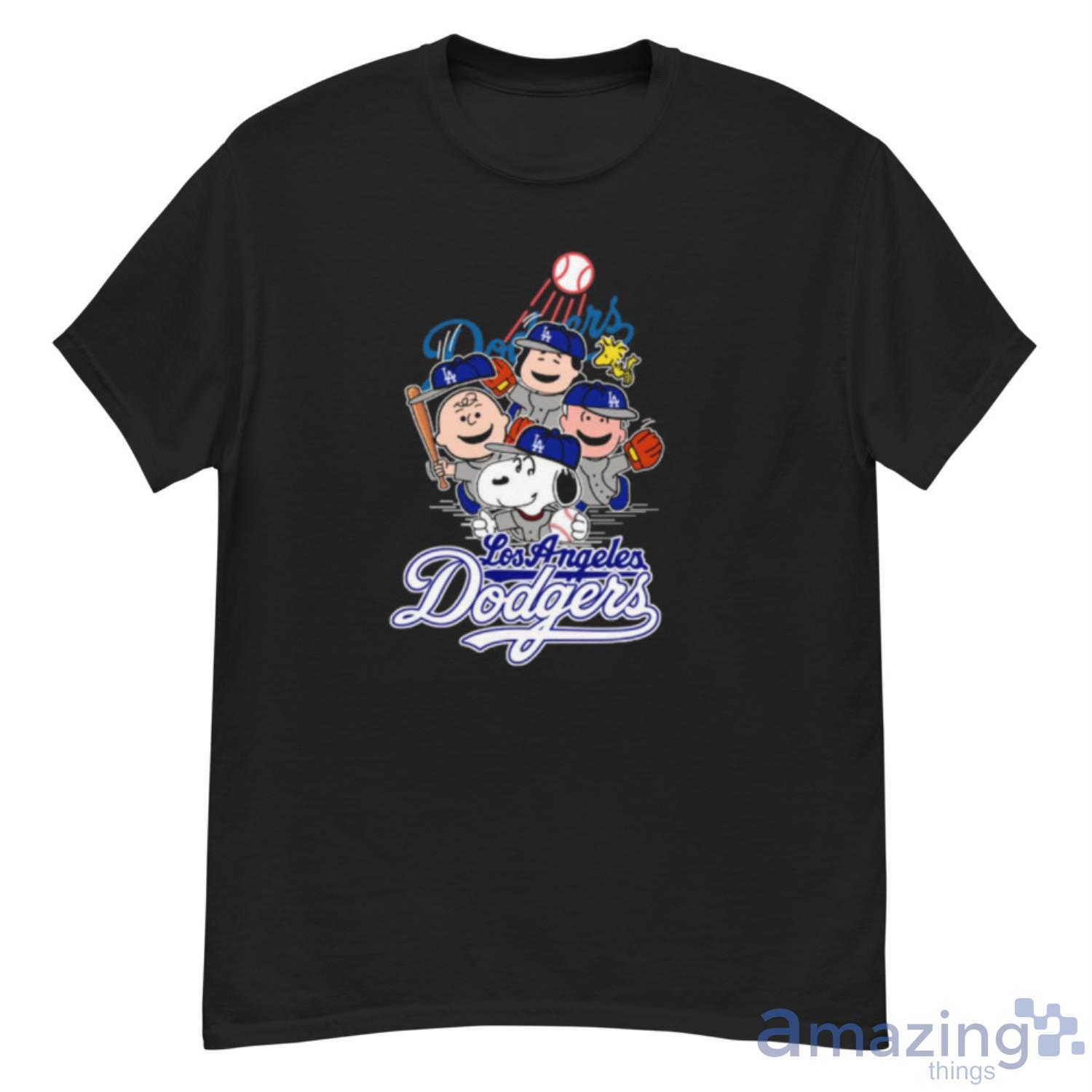 Snoopy Woodstock The Peanuts Los Angeles Dodgers Baseball Shirt