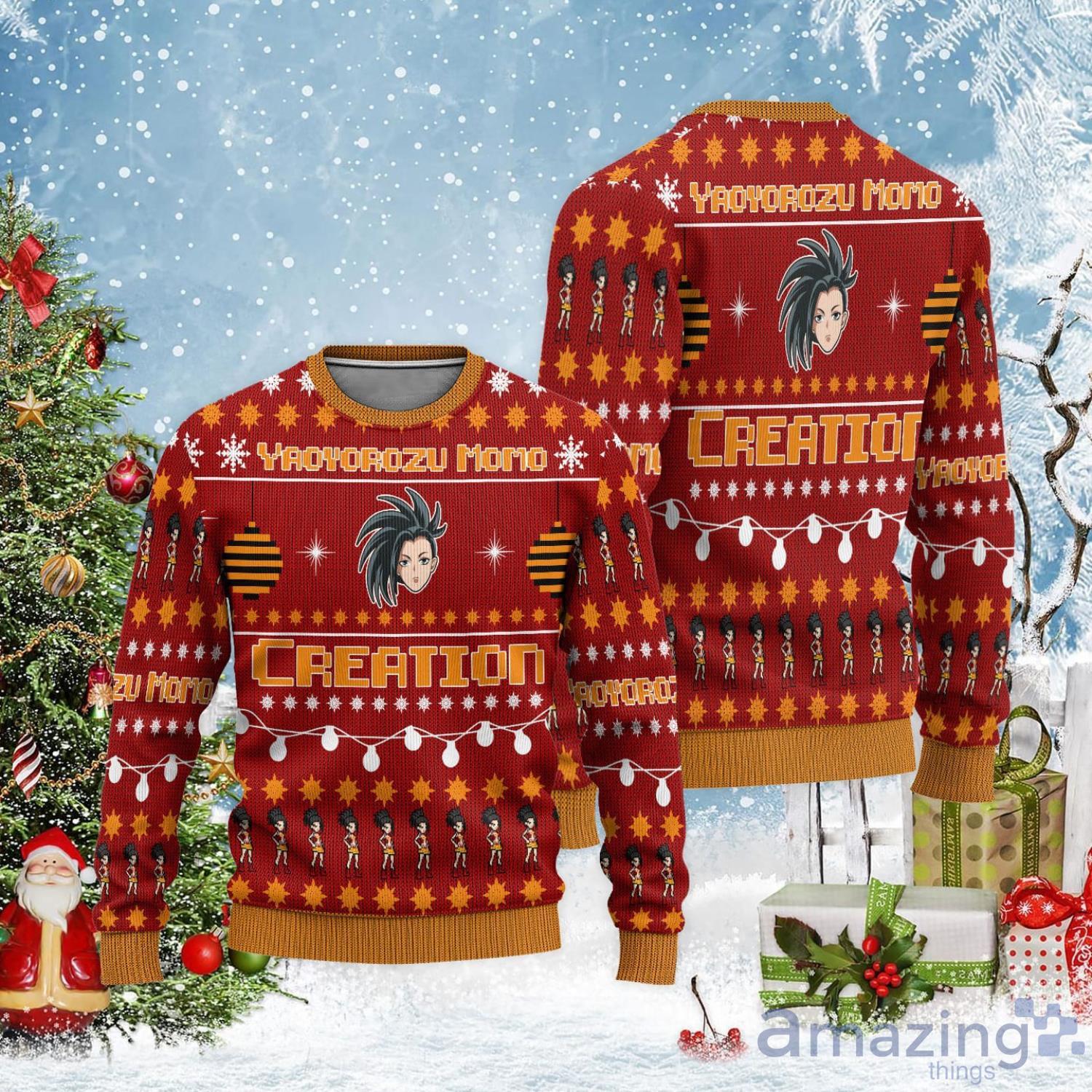 Momo Fans My Hero Academia Ugly Christmas Sweater Product Photo 1