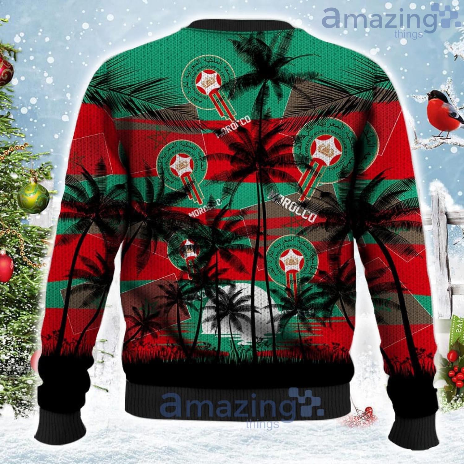 Morocco Coconut Pattern Hawaiian Soccer Team World Cup 2022 Qatar Champions Football Fans All Over Printed 3D Shirt image Morocco Coconut Pattern Hawaiian Soccer Team World Cup 2022 Qatar Champions Football Fans All Over Printed 3D Shirt Product Photo 3