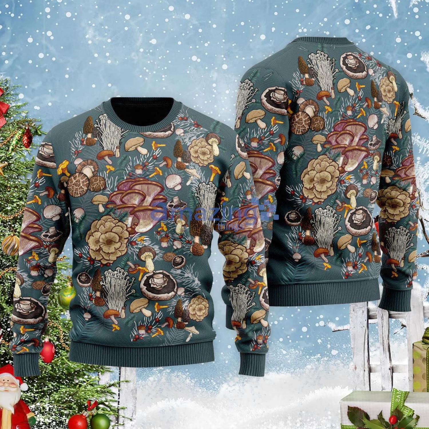 Mushrooms Christmas Gift Ugly Christmas Sweater Product Photo 1