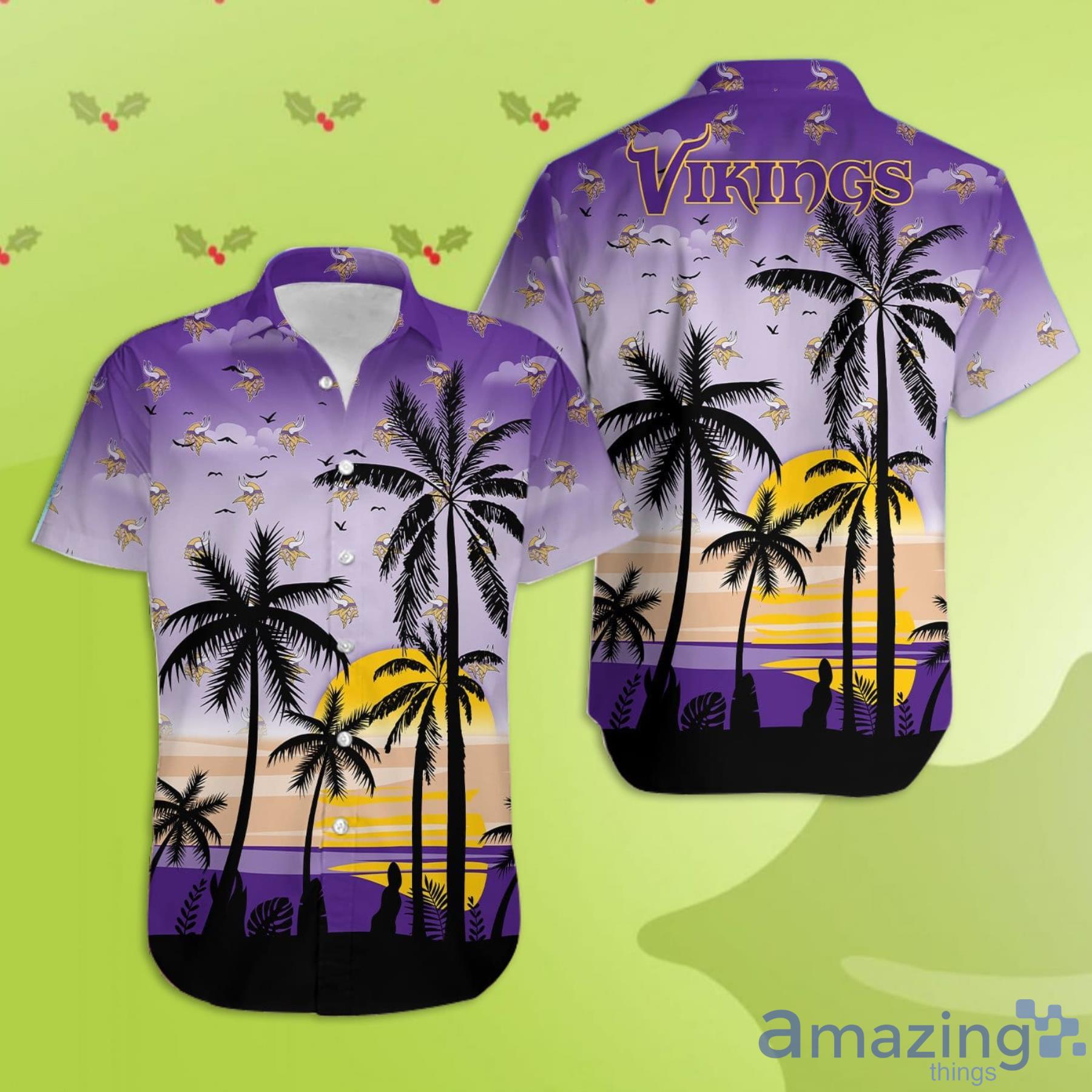 Mvikings Sunset Coconut Hawaiian Shirt For Fans Product Photo 1