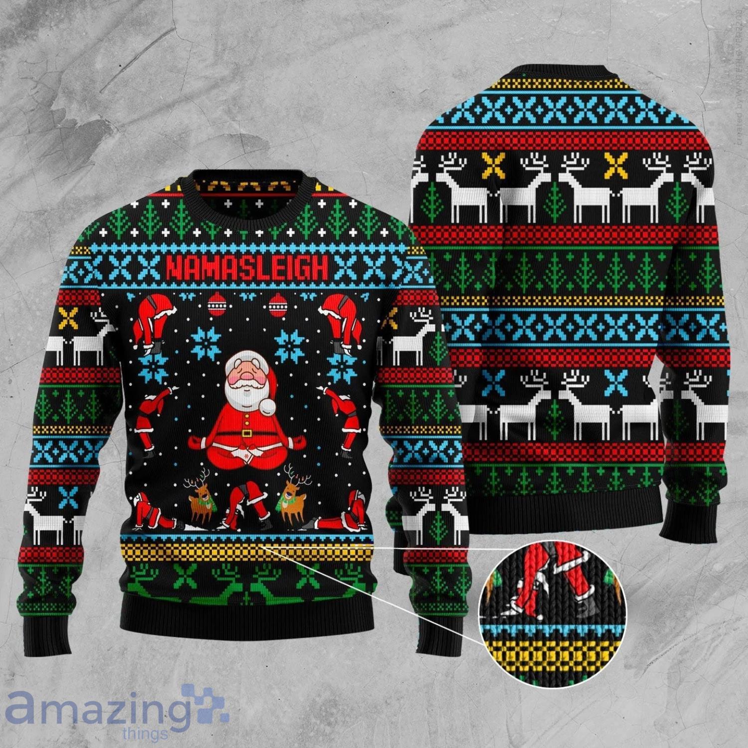 Namasleigh Funny Santa Christmas Gift Ugly Christmas Sweater Product Photo 1 Namasleigh Funny Santa Christmas Gift Ugly Christmas Sweater Product Photo 1