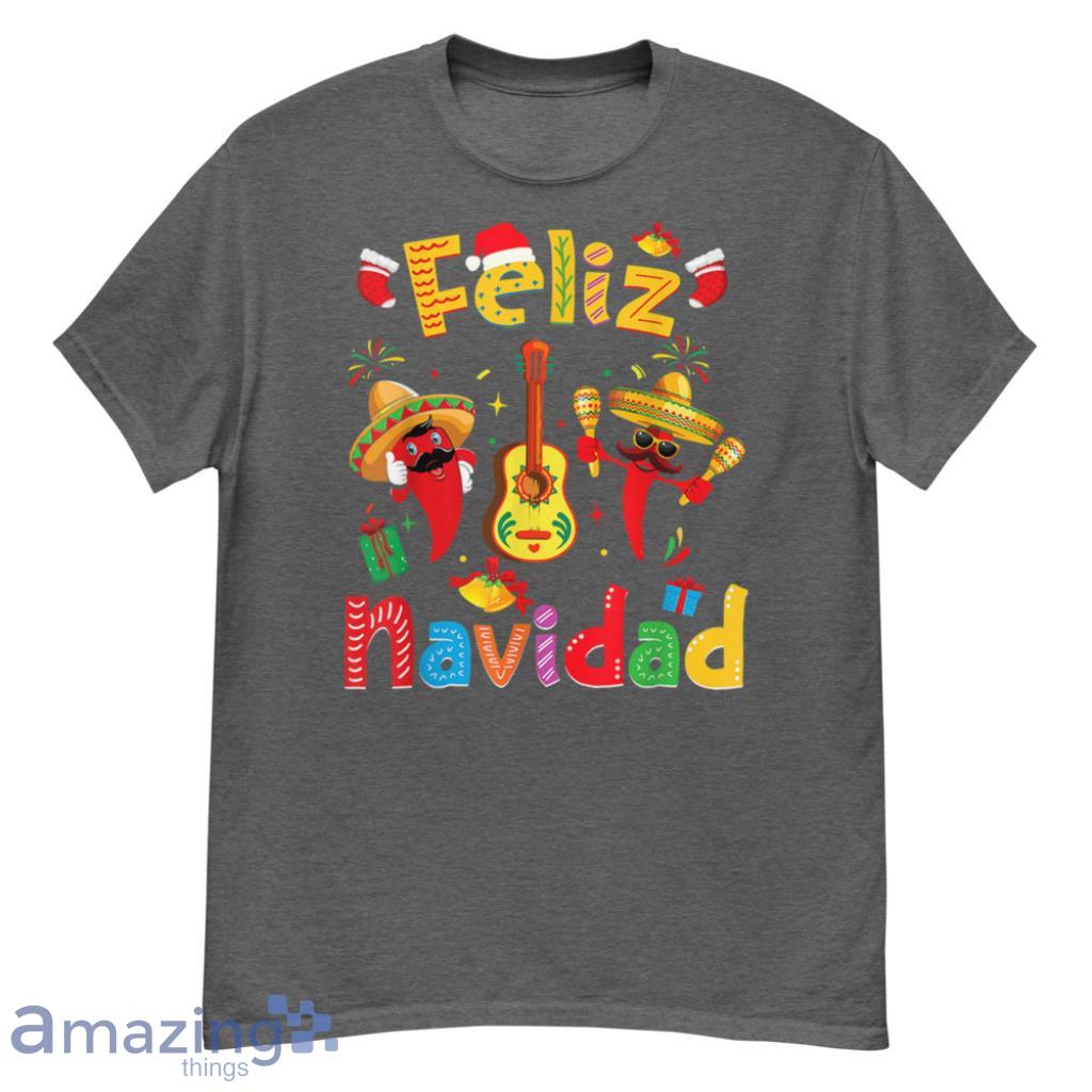 Navidad Mexican Fiesta Hot Pepper Guitar Xmas Party Christmas Shirt - G500 Men’s Classic T-Shirt-1