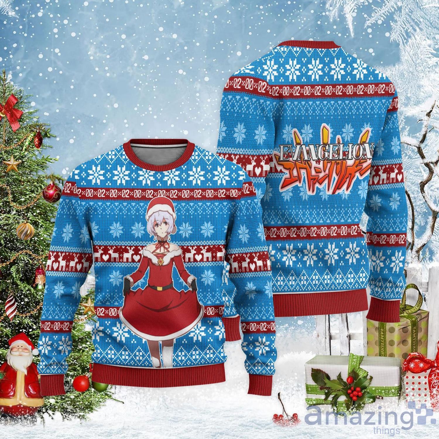 Neon Genesis Evangelion Fans Rei Ugly Christmas Sweater Product Photo 1