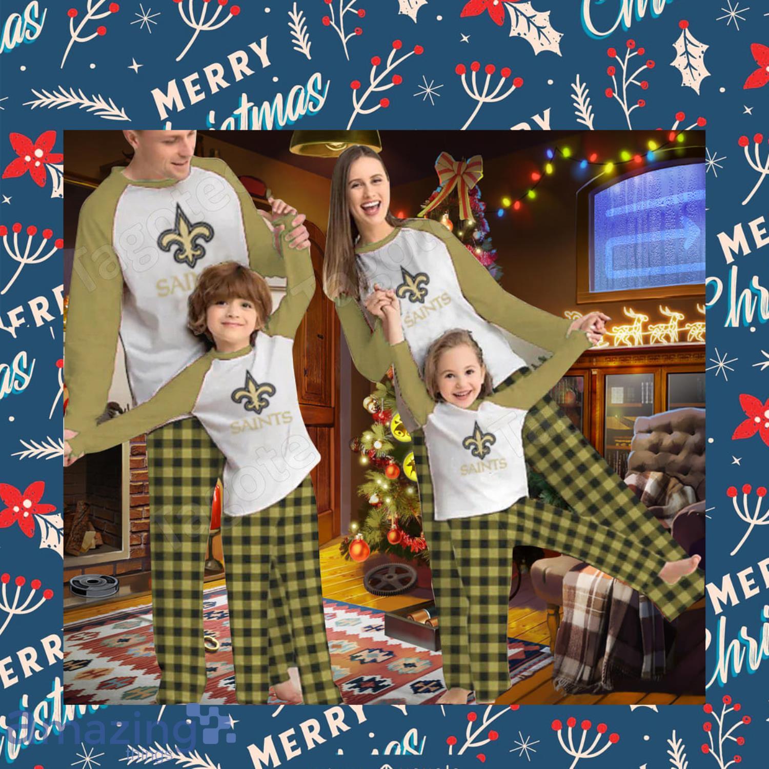 New Orleans Saints NFL Christmas Plaid Family Pajamas Set Gift For Family