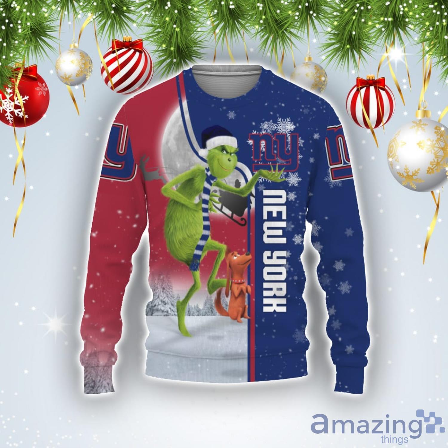 The Grinch New York Giants All Over Print 3d Ugly Christmas Sweater