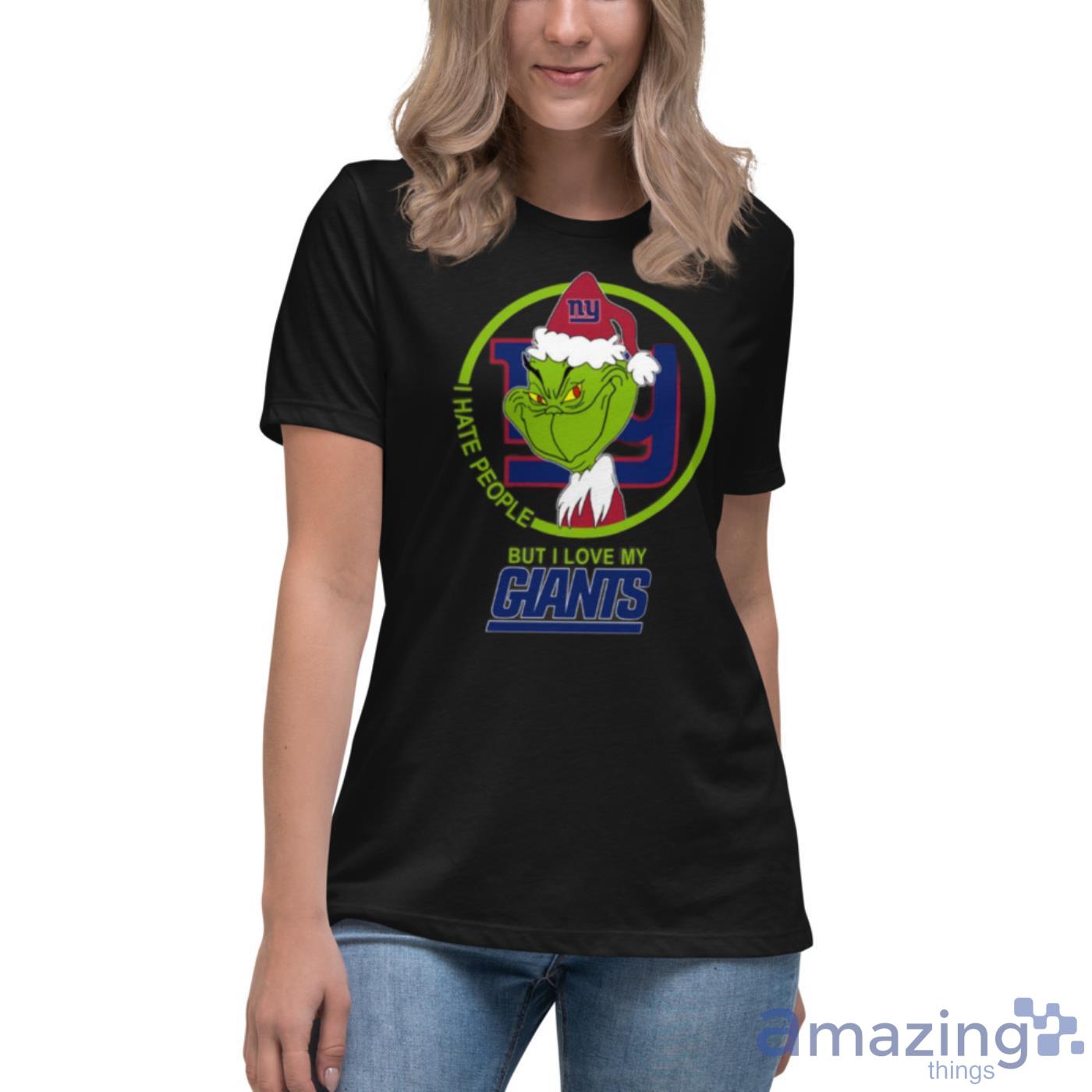 New York Giants NFL Christmas Grinch I Hate People But I Love My Favorite  Football Team Shirt