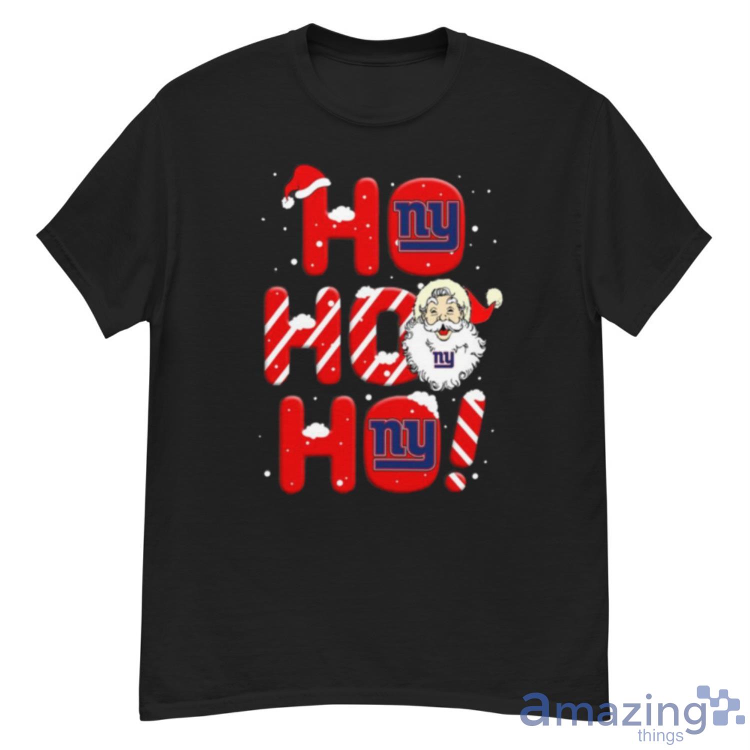 New York Giants NFL Football Ho Ho Ho Santa Claus Merry Christmas Shirt - G500 Men’s Classic T-Shirt