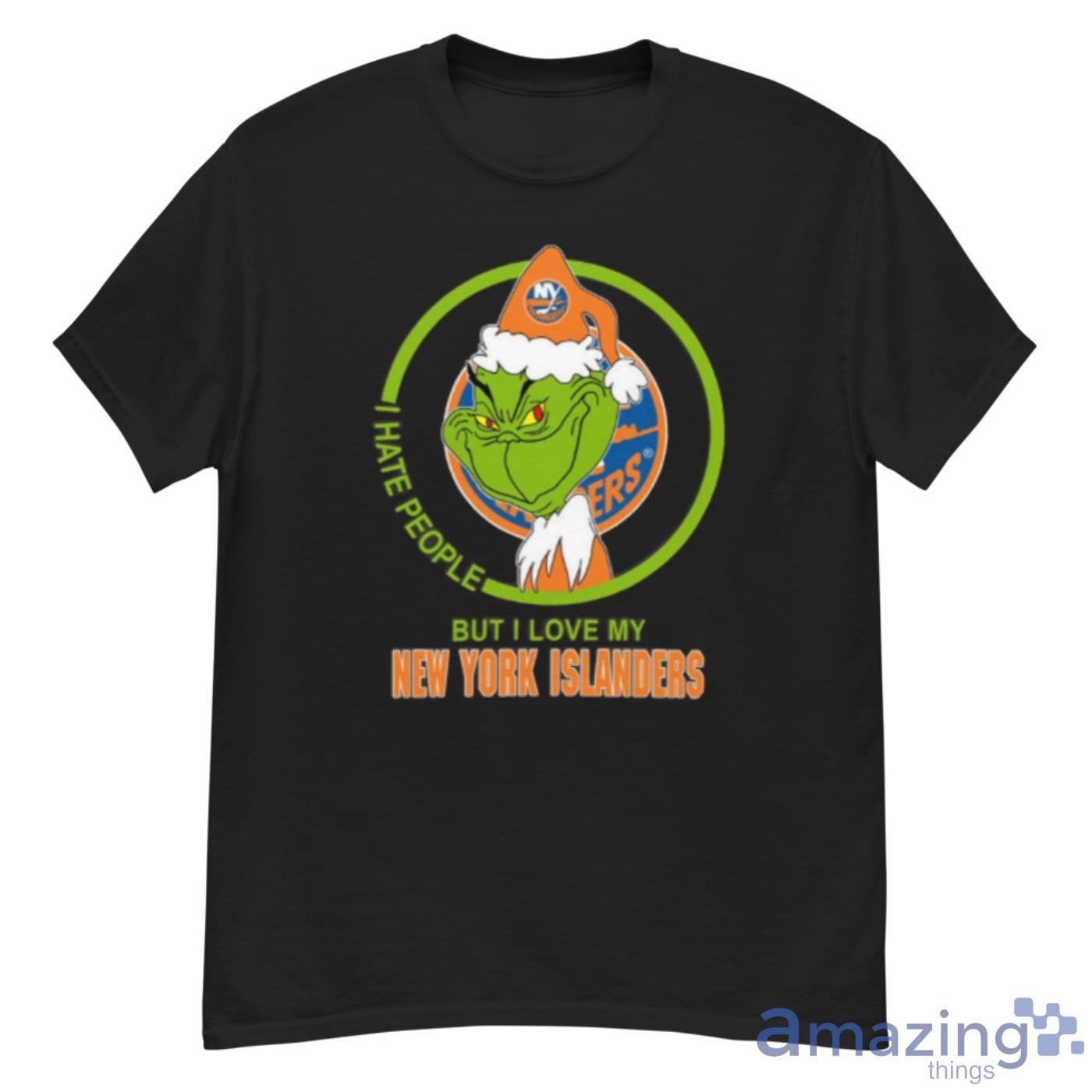 New York Islanders NHL Christmas Grinch I Hate People But I Love My Favorite Hockey Team Shirt - G500 Men’s Classic T-Shirt