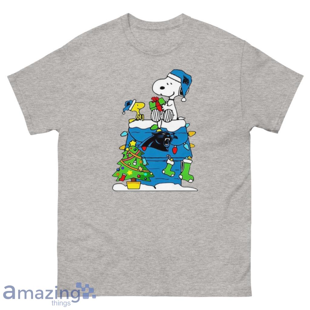 NFL Carolina Panthers Snoopy And Woodstock Christmas Shirt - 500 Men’s Classic Tee Gildan