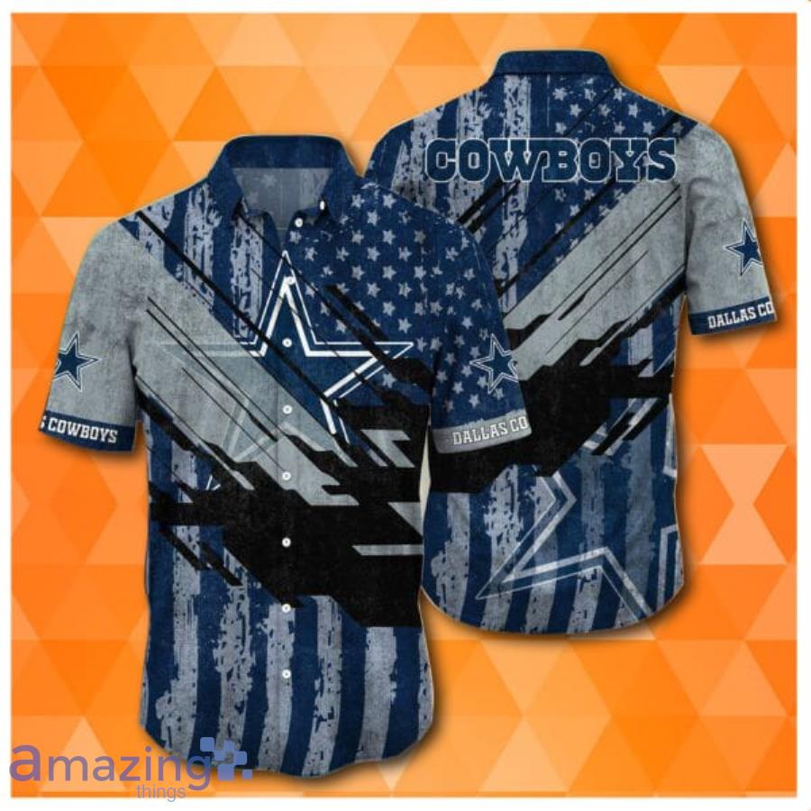 Nfl Dallas Cowboys And American Flag Hawaiian Shirt Product Photo 1
