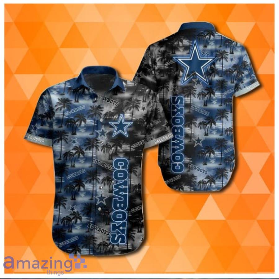 Nfl Dallas Cowboys And Palm Trees Pattern Hawaiian Shirt Product Photo 1