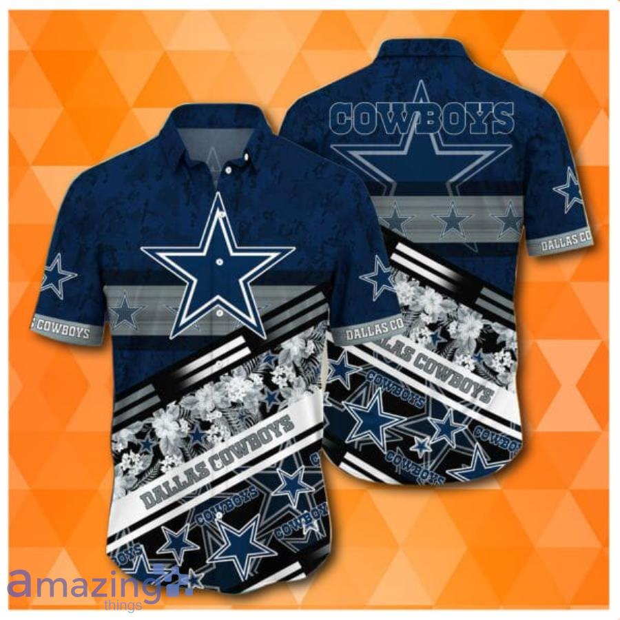Nfl Dallas Cowboys And Tropical Flowers Pattern Hawaiian Shirt Product Photo 1