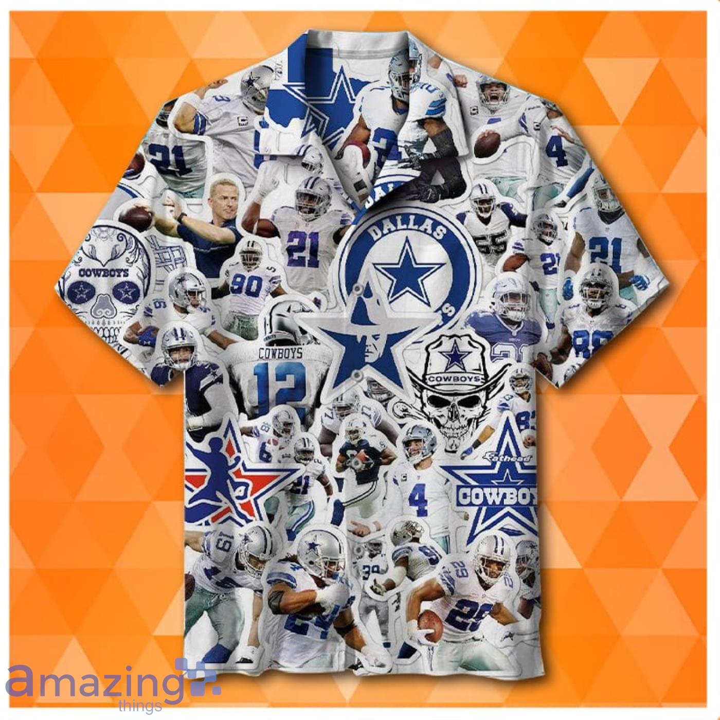 Dallas Cowboys Skull Flower Hawaiian Shirt - Growkoc