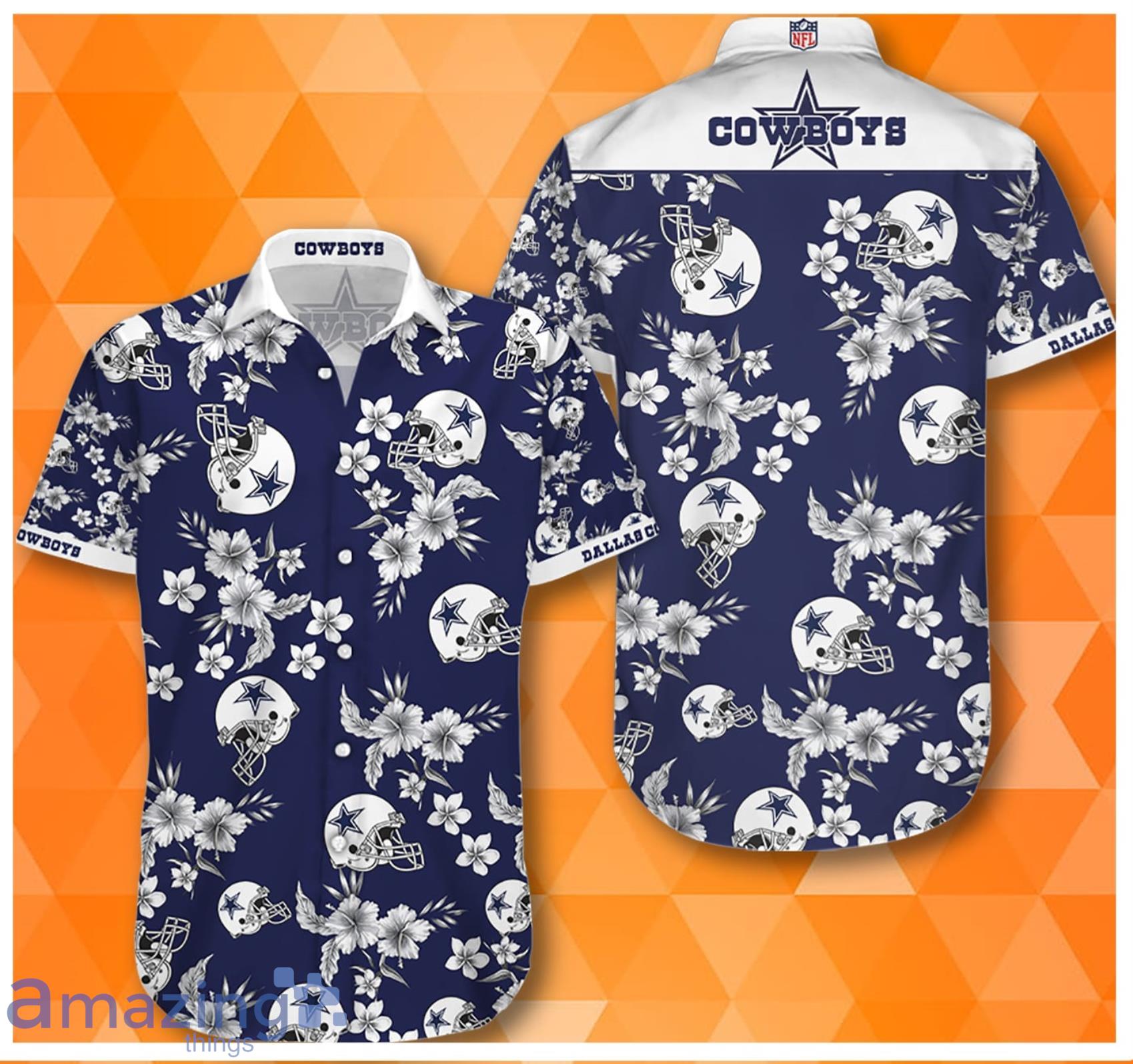 Dallas Cowboys Hawaiian Shirt Football Helmet Tropical Pattern