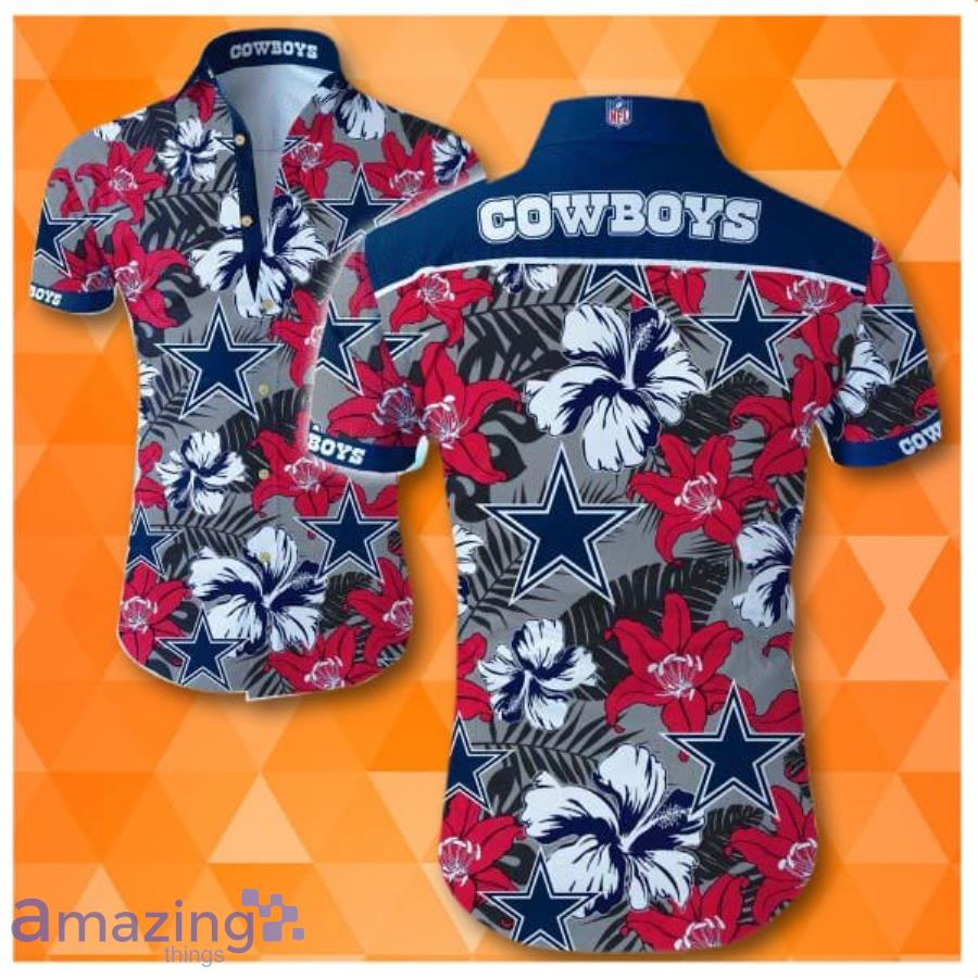 Nfl Dallas Cowboys Tropical Flower Hawaiian Shirt Product Photo 1