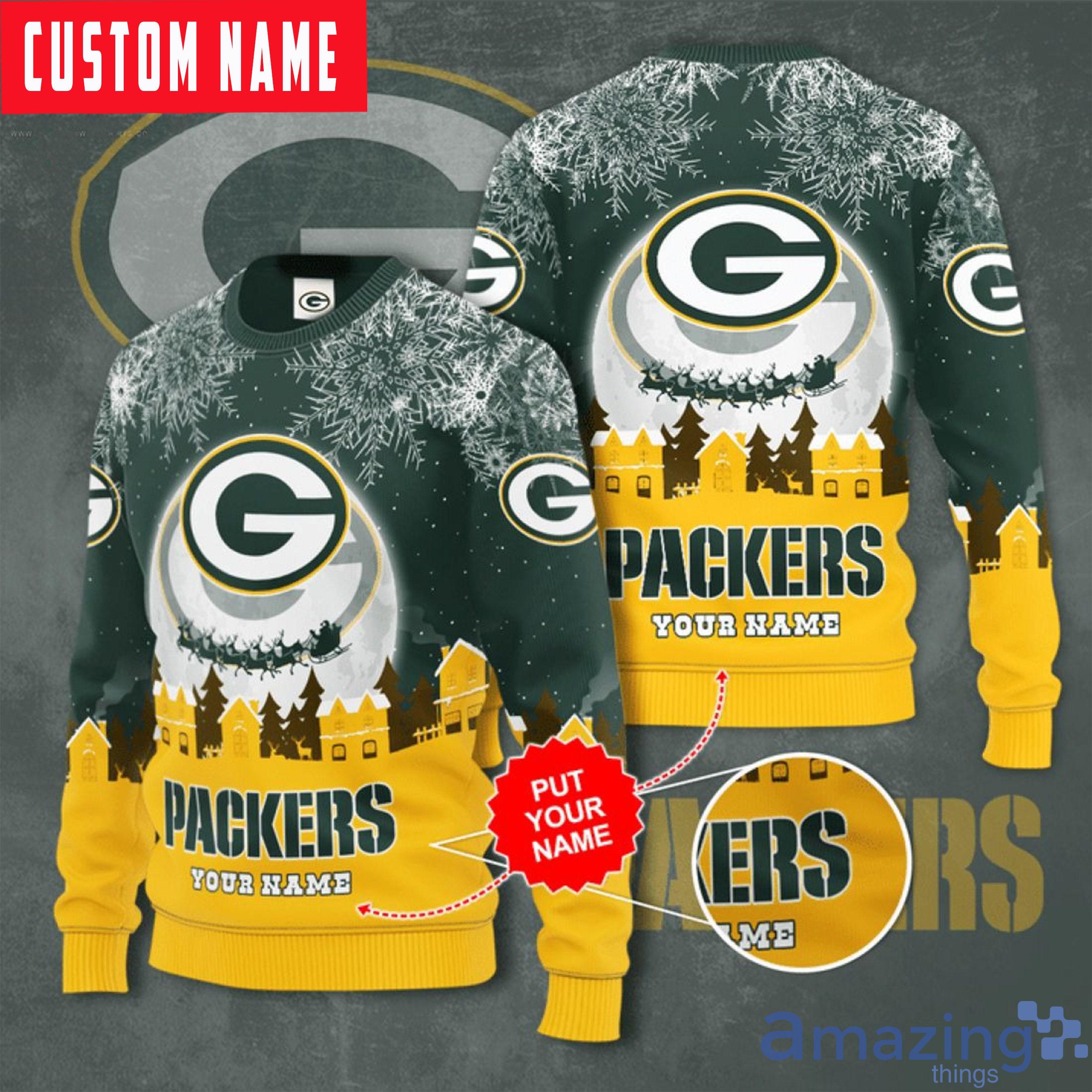 NFL Personalized Name Packers Fans Ugly Christmas Sweate Product Photo 1