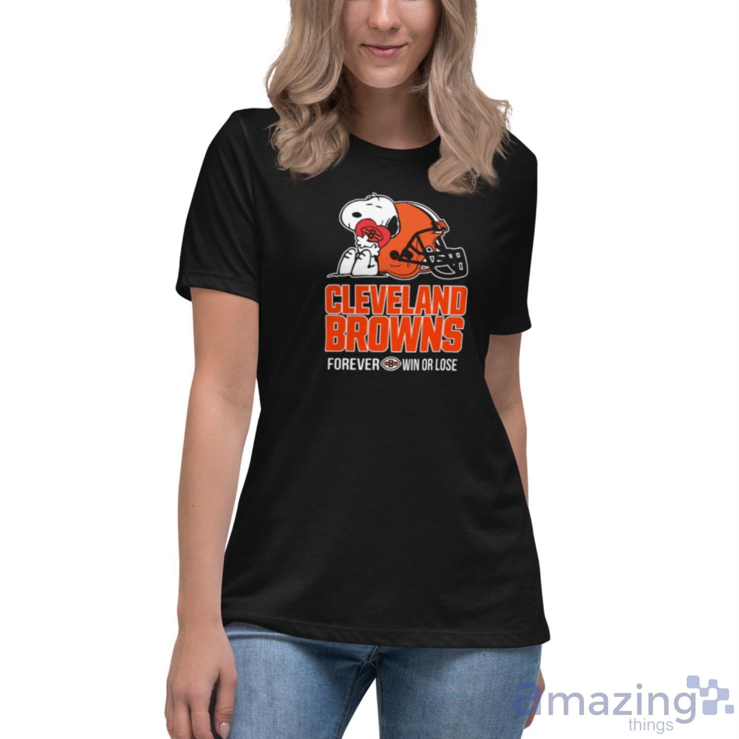 NFL The Peanuts Movie Snoopy Forever Win Or Lose Football Cleveland Browns  Shirt