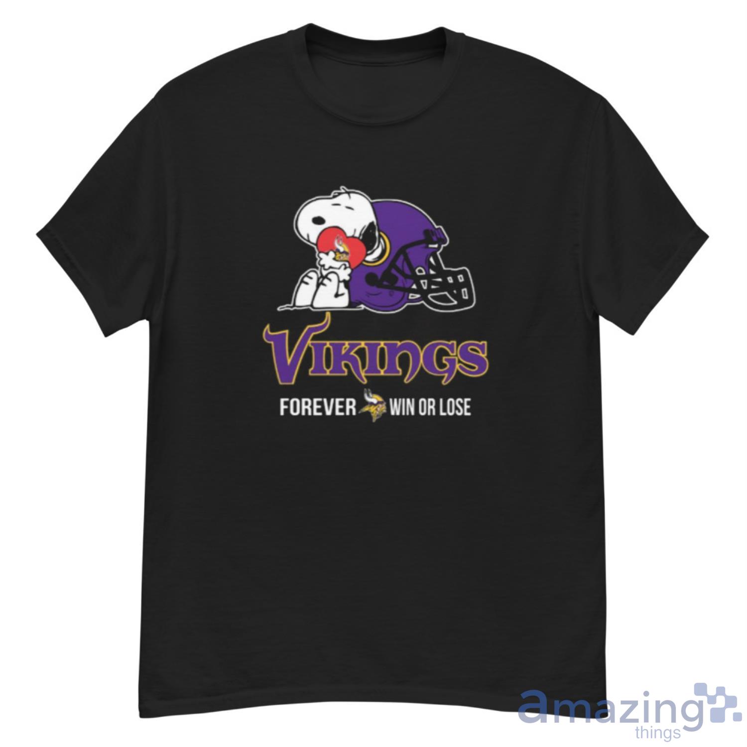 NFL The Peanuts Movie Snoopy Forever Win Or Lose Football Minnesota Vikings  Shirt