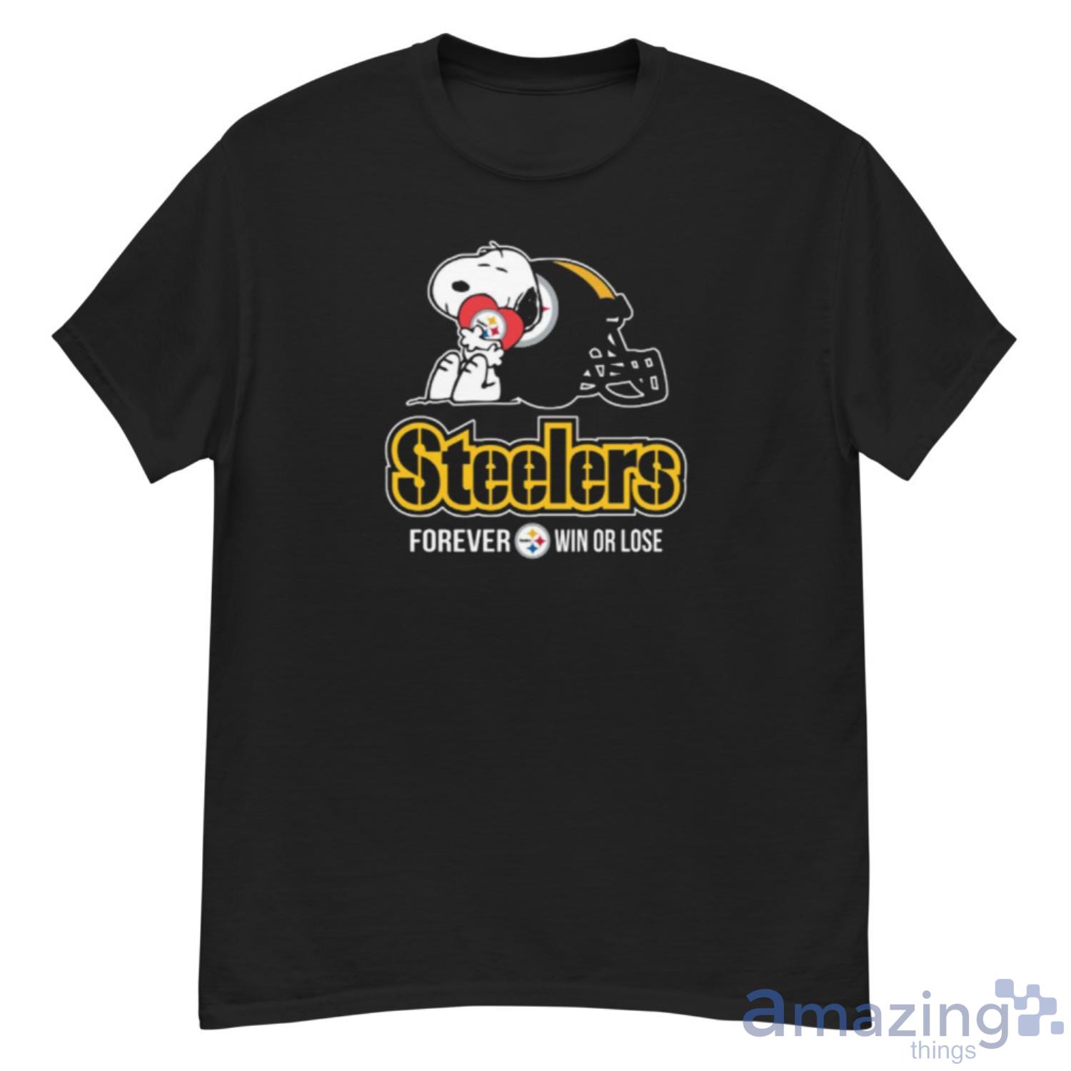 Pittsburgh Steelers Women Short Sleeve T Shirt Loose V-Neck 