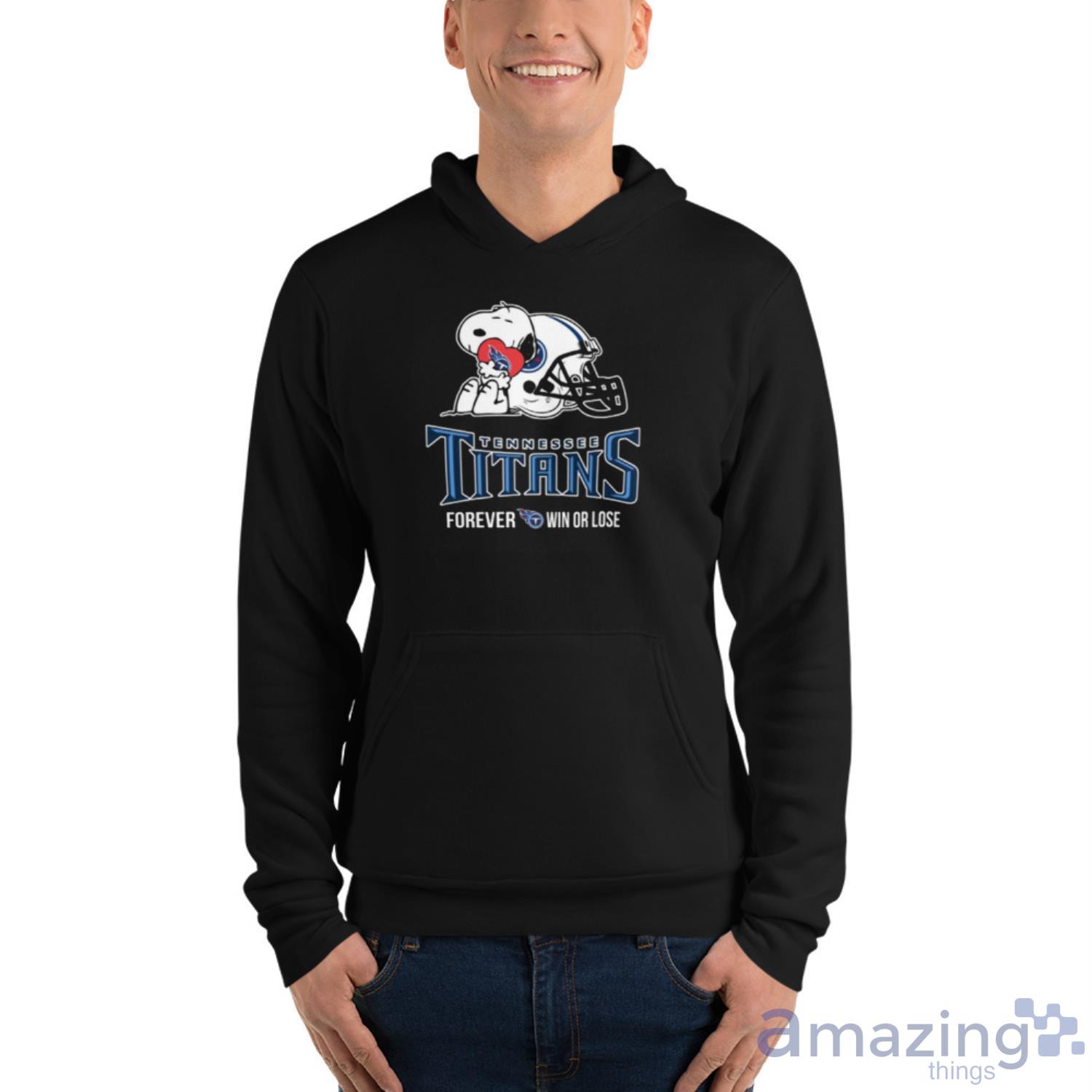 NFL The Peanuts Movie Snoopy Forever Win Or Lose Football Tennessee Titans Shirt image NFL The Peanuts Movie Snoopy Forever Win Or Lose Football Tennessee Titans Shirt - Unisex Fleece Pullover Hoodie