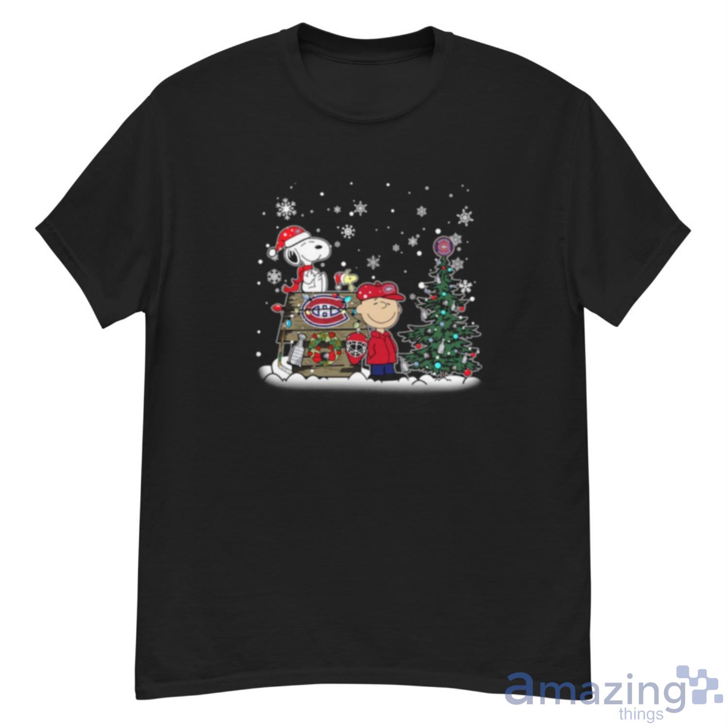 NHL Montreal Canadiens Snoopy Charlie Brown Woodstock Christmas Stanley Cup Hockey Shirt - G500 Men’s Classic T-Shirt