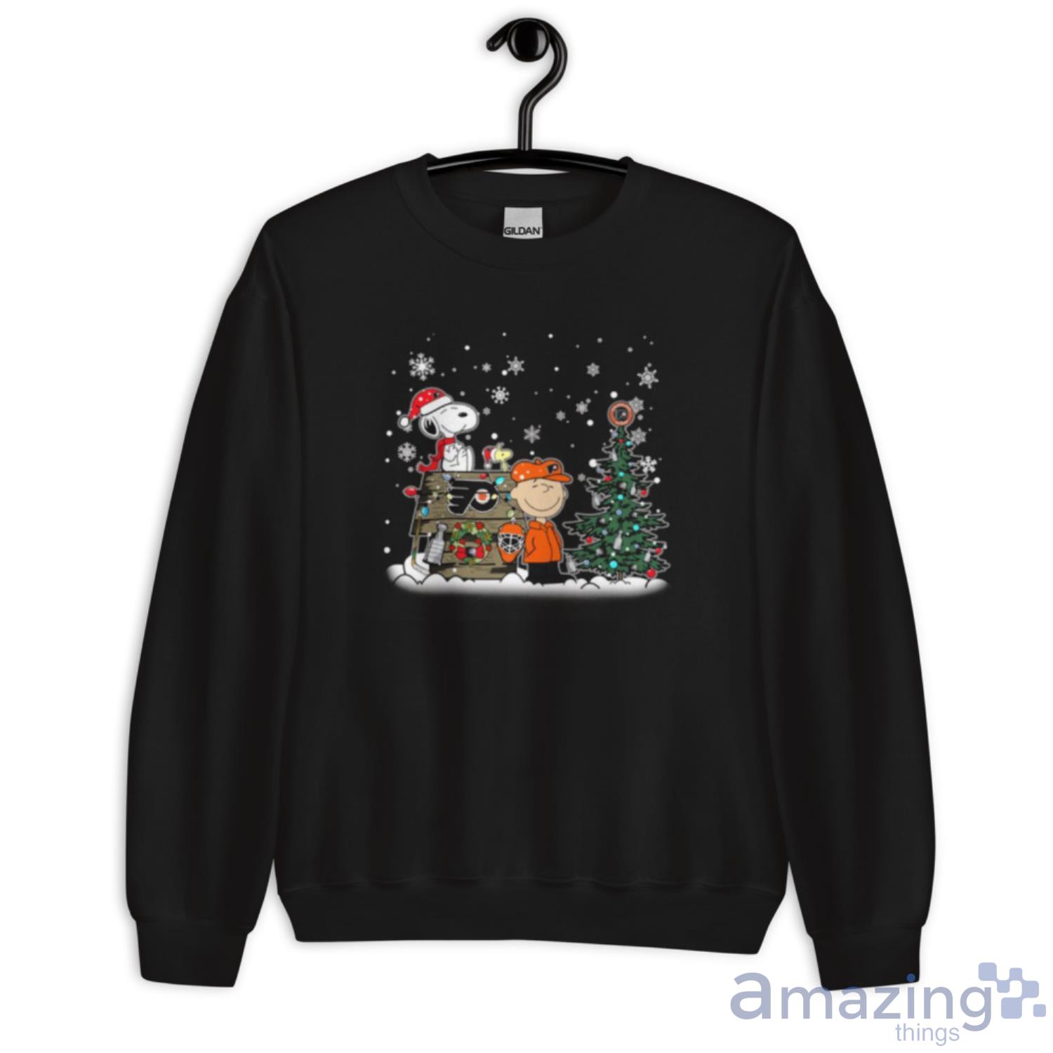 NHL Philadelphia Flyers Snoopy Charlie Brown Woodstock Christmas Stanley Cup Hockey Shirt image NHL Philadelphia Flyers Snoopy Charlie Brown Woodstock Christmas Stanley Cup Hockey Shirt - Unisex Crewneck Sweatshirt