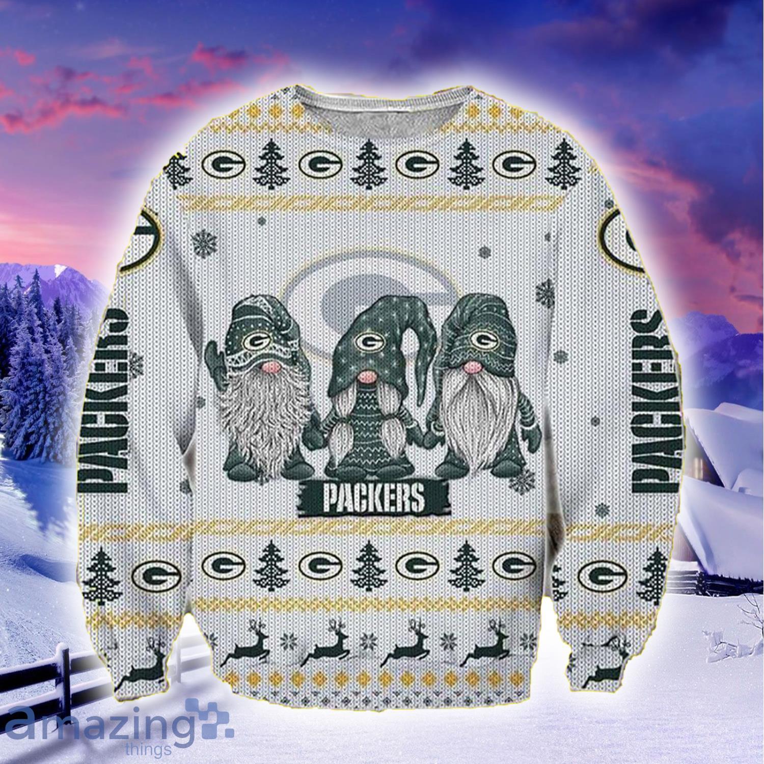 Green Bay Packers Christmas Pattern Knitted Ugly Sweater AOP For