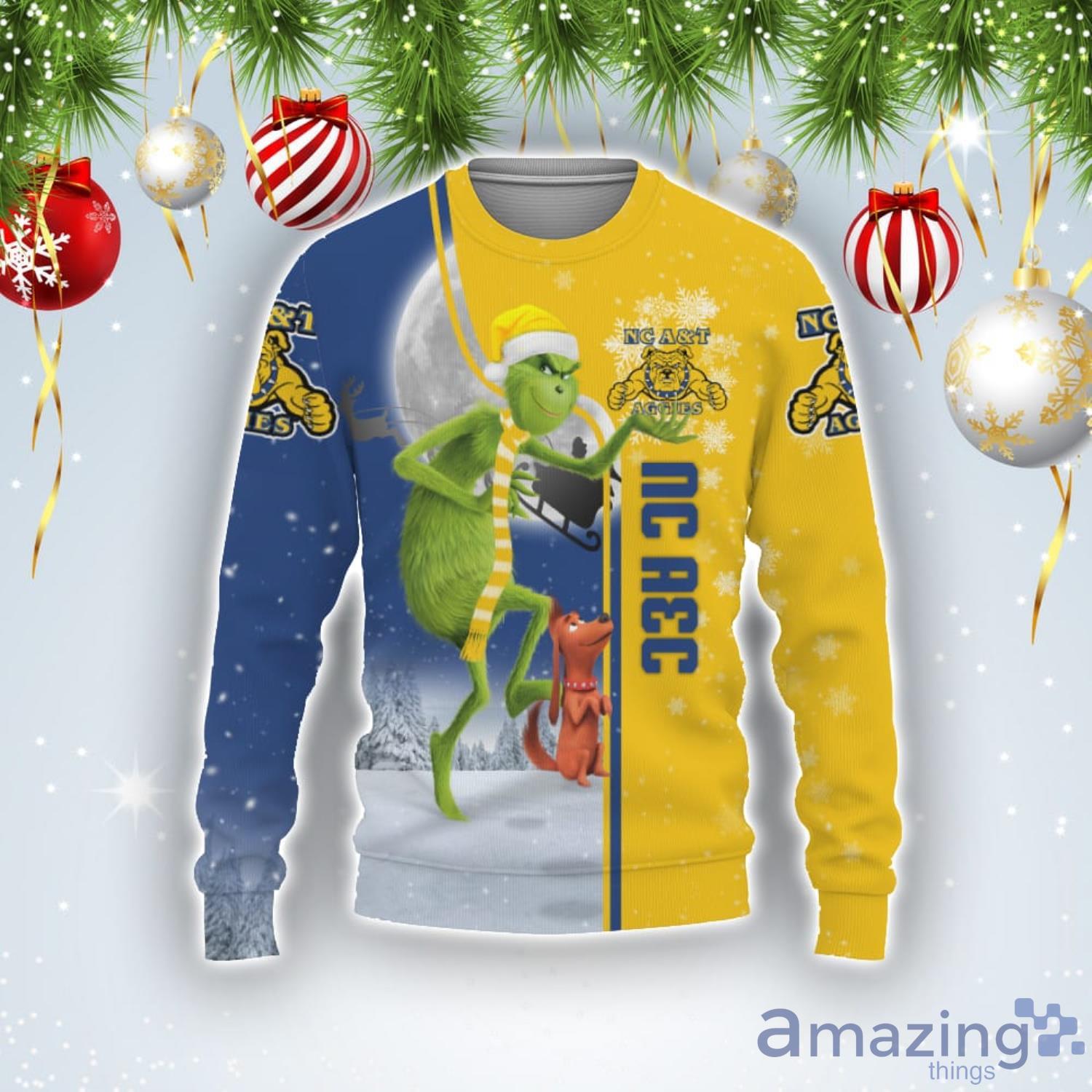 North Carolina At Aggies Funny Grinch Ugly Christmas Sweater Product Photo 1