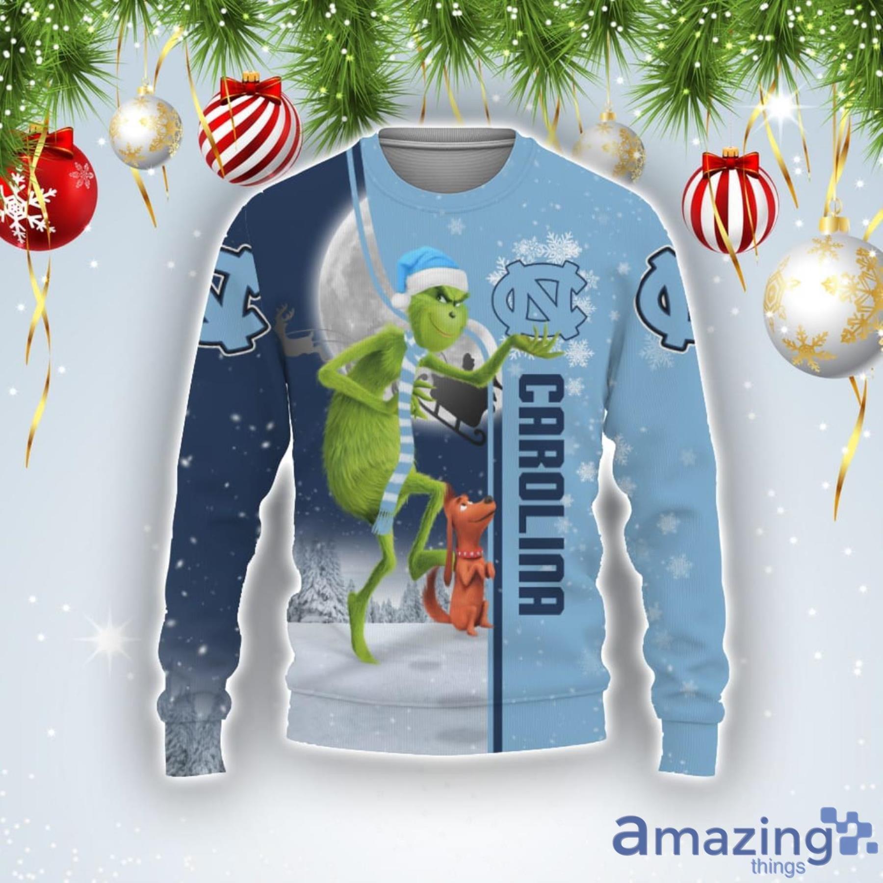 NCAA North Carolina Tar Heels Grinch Ugly Christmas Sweater Sweater Gift  For NCAA Fans - The Clothes You'll Ever Need