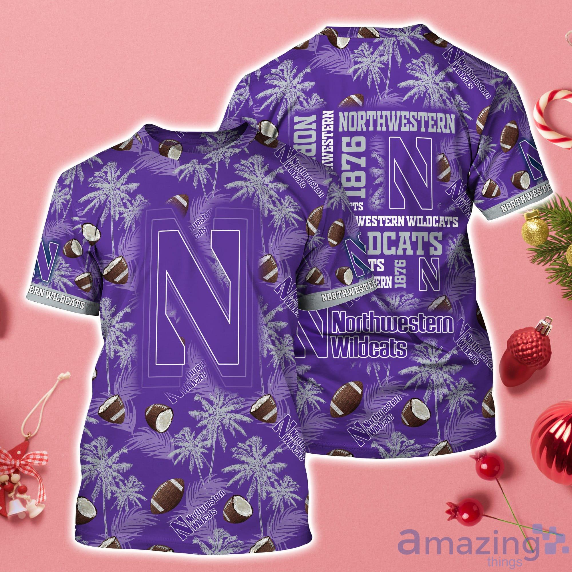 Northwestern Wildcats Coconut Pattern Hawaii 3D T-Shirt Product Photo 1