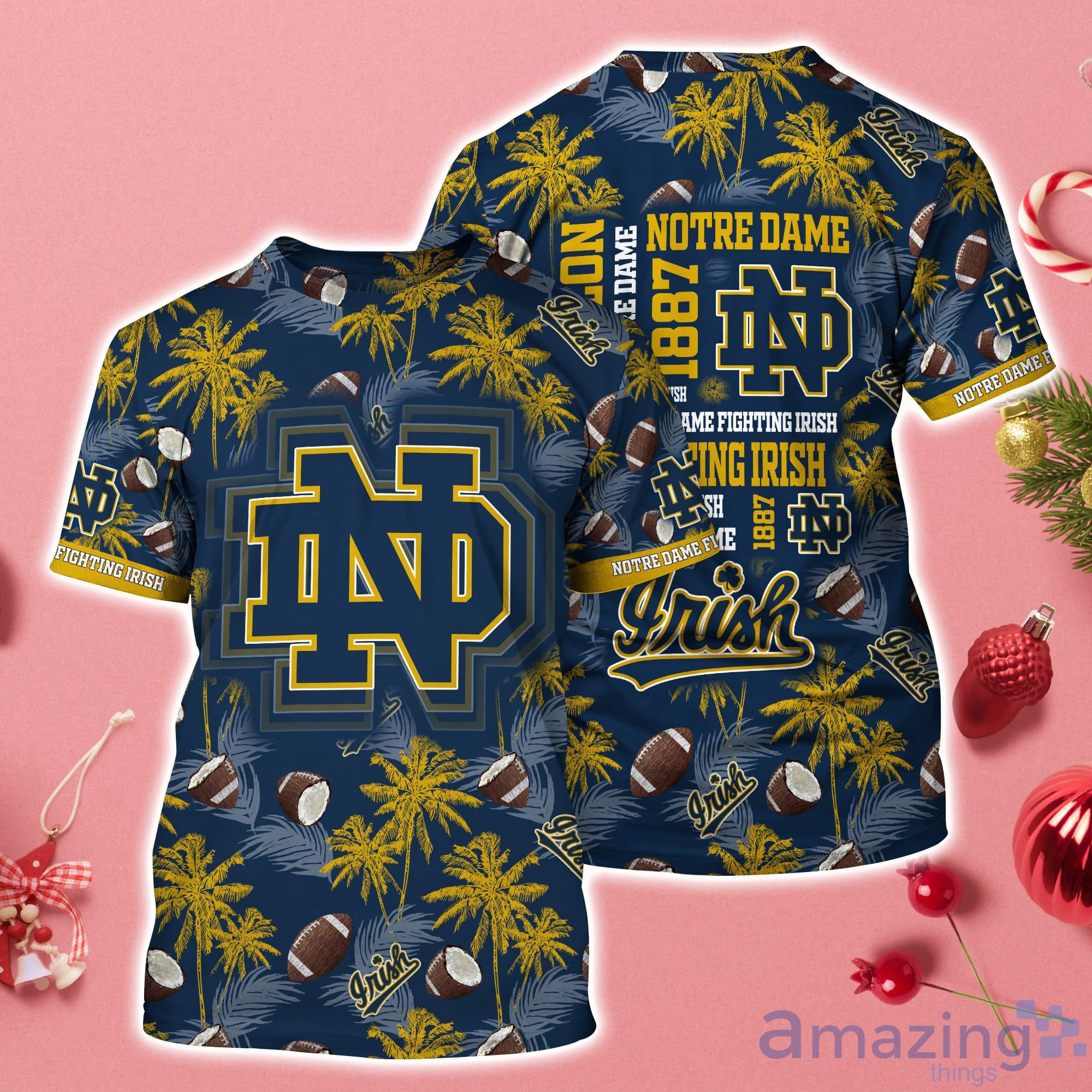 Notre Dame Fighting Irish Coconut Pattern Hawaii 3D T-Shirt Product Photo 1