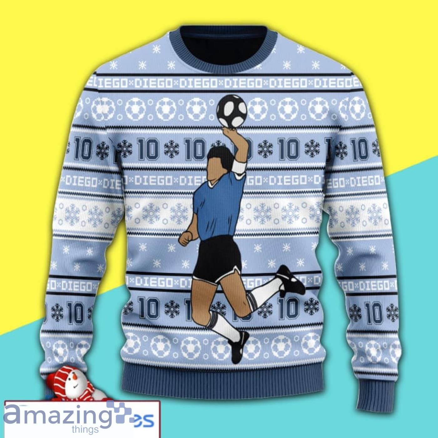 Number 10 Football Player Awesome Full Print Ugly Christmas Sweater Product Photo 1