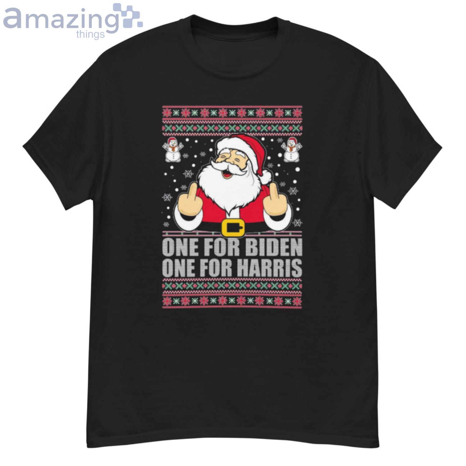 One For Biden One For Harris Santa Christmas Shirt Product Photo 1