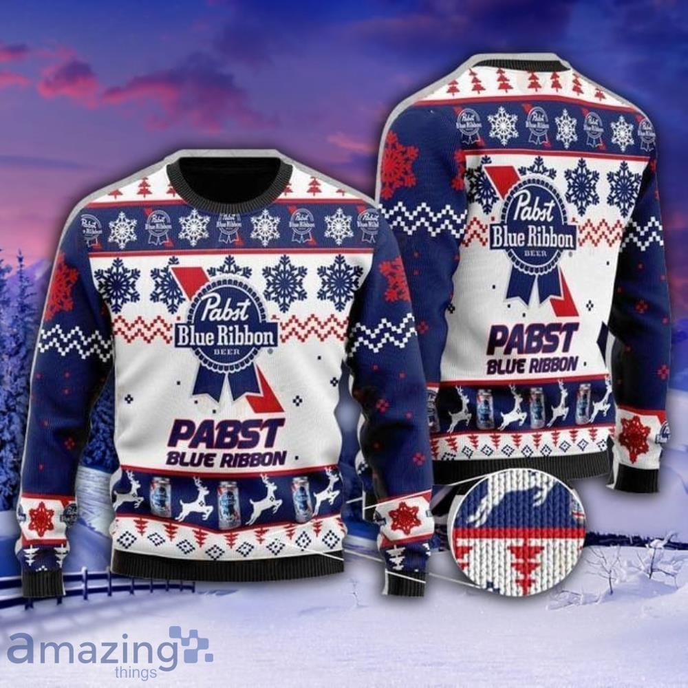 Pabst Blue Ribbon All Over Print 3D Christmas Sweater Product Photo 1