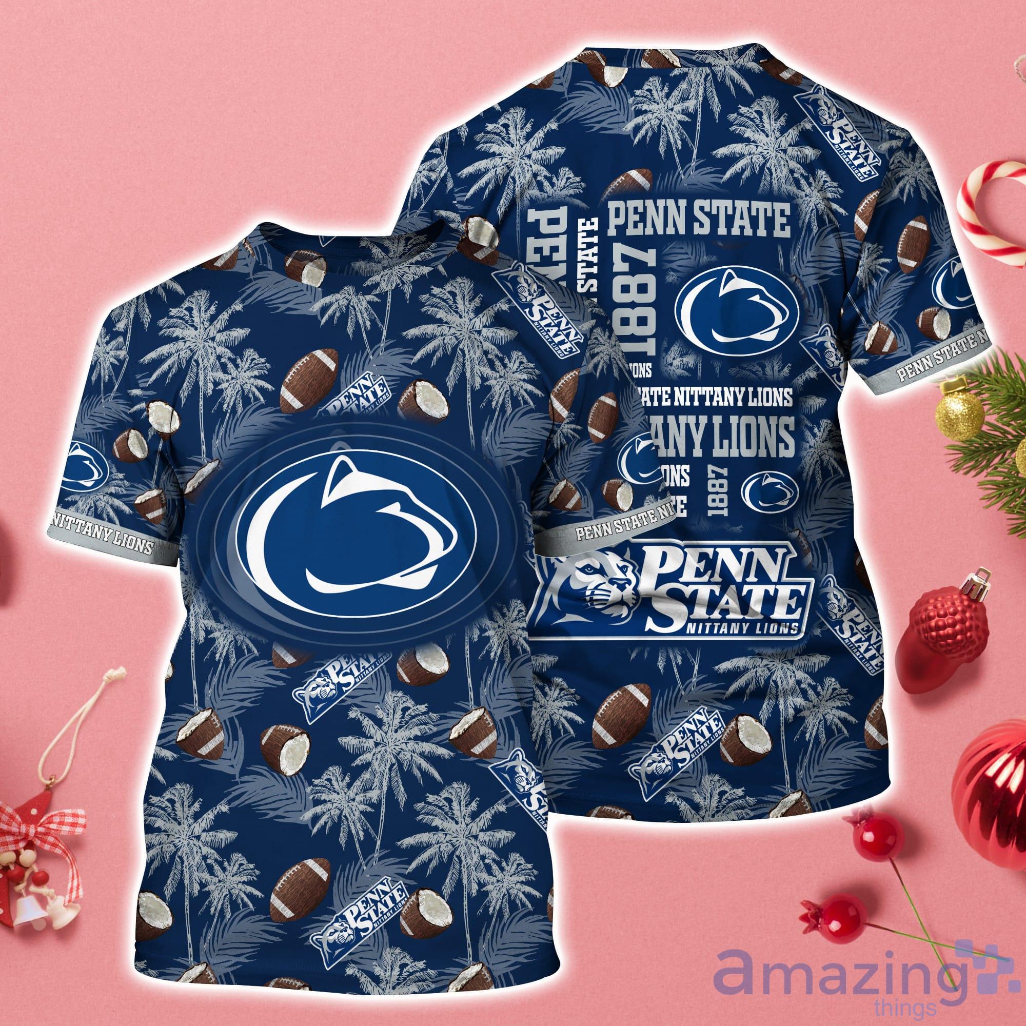 Penn State Nittany Lions Coconut Pattern Hawaii 3D T-Shirt Product Photo 1