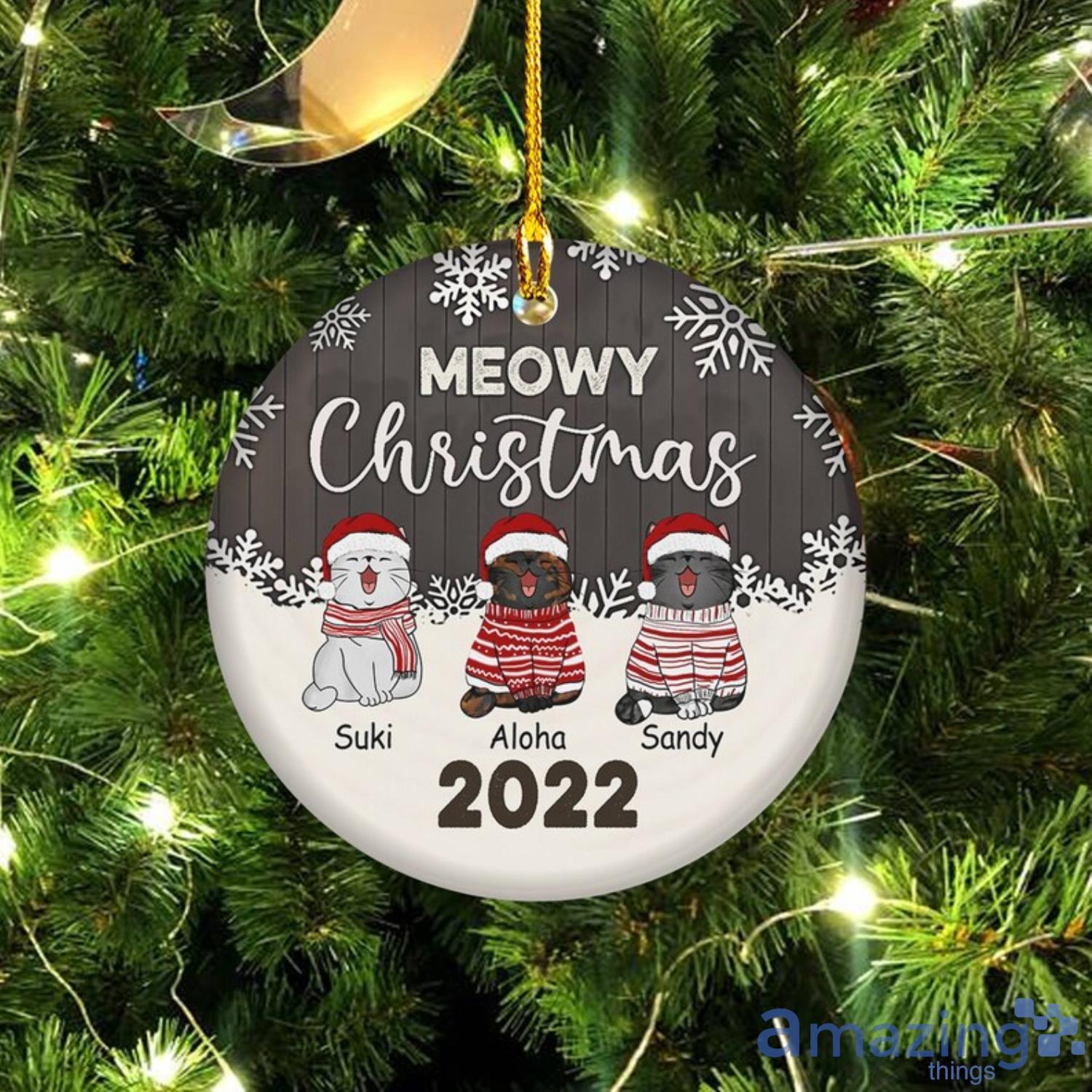 Personalized Name Cat Christmas Ornament Cat Lover Gift Product Photo 1