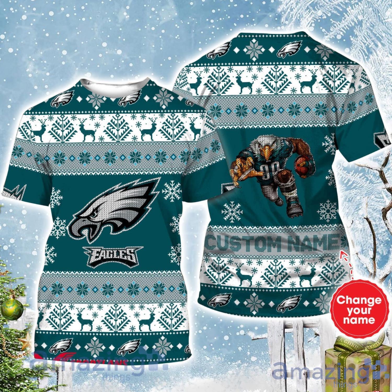 Philadelphia Eagles NFL Custom Name And Number All Over Print 3D T-Shirt