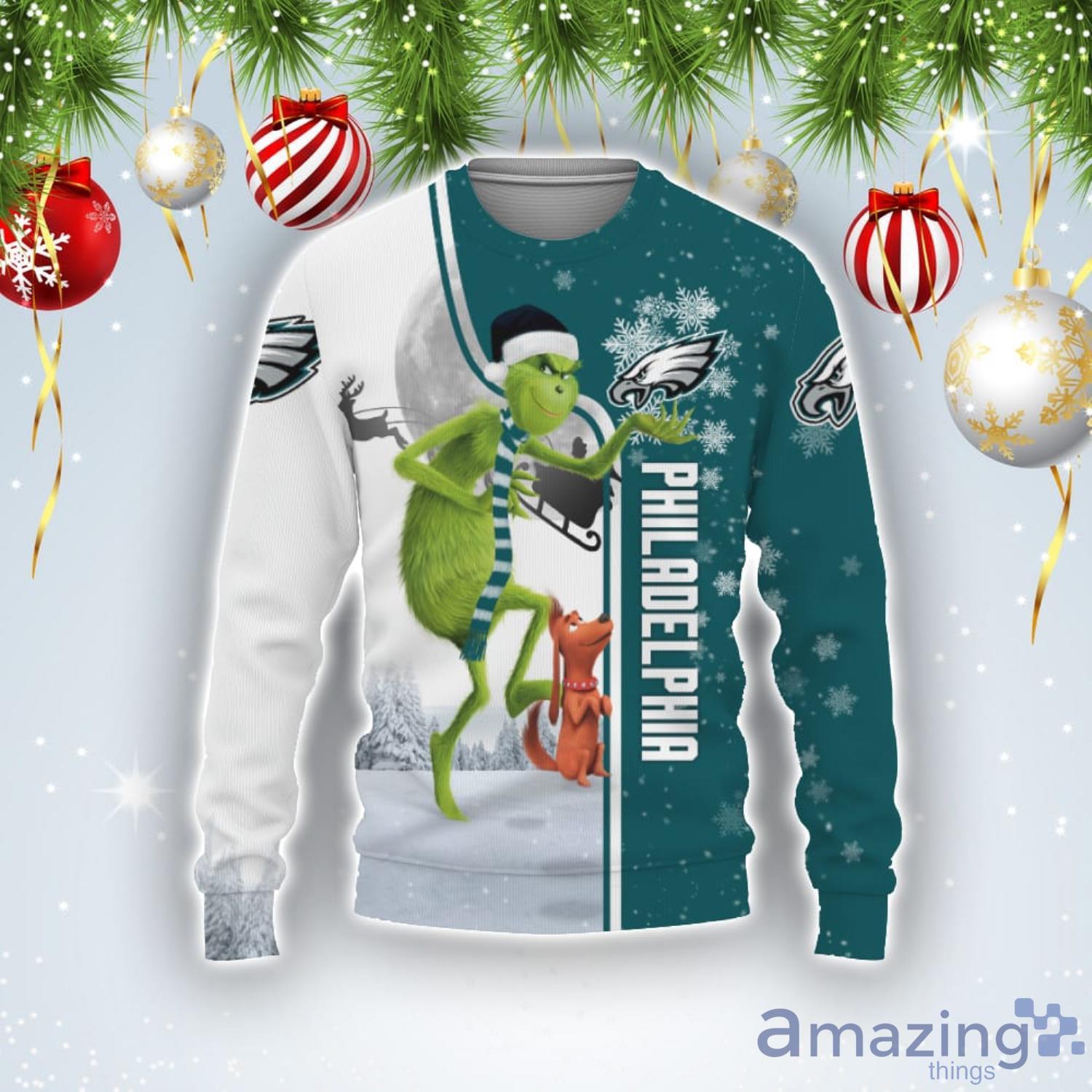 Philadelphia Eagles Grinch Ugly Christmas Sweater