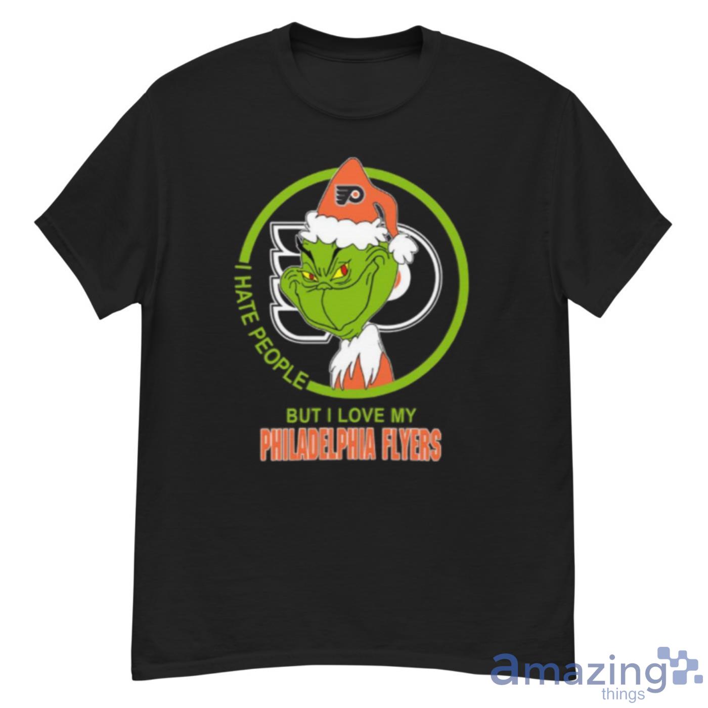 Philadelphia Flyers NHL Christmas Grinch I Hate People But I Love My Favorite Hockey Team Shirt - G500 Men’s Classic T-Shirt