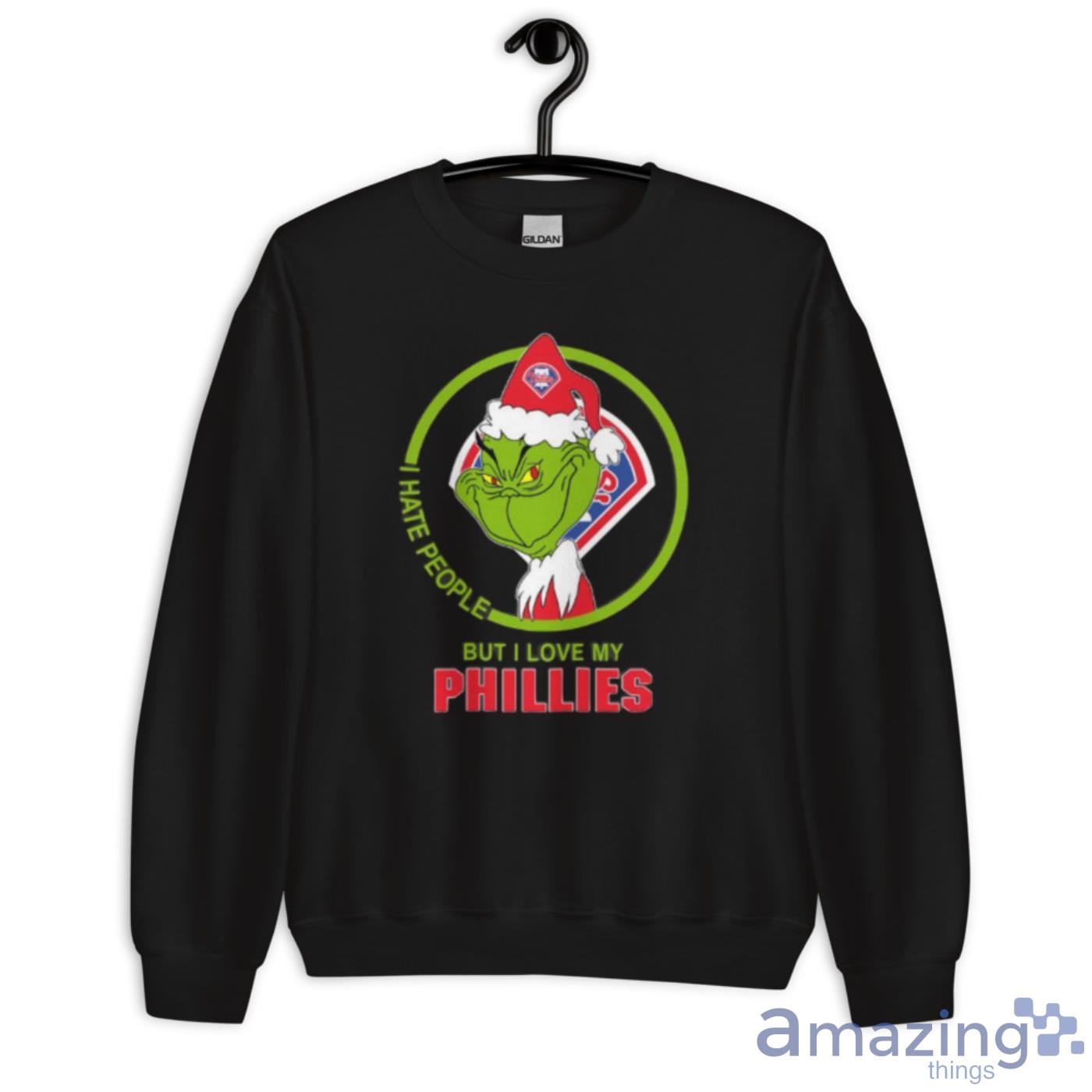 Philadelphia Phillies MLB Christmas Grinch I Hate People But I Love My  Favorite Baseball Team Shirt