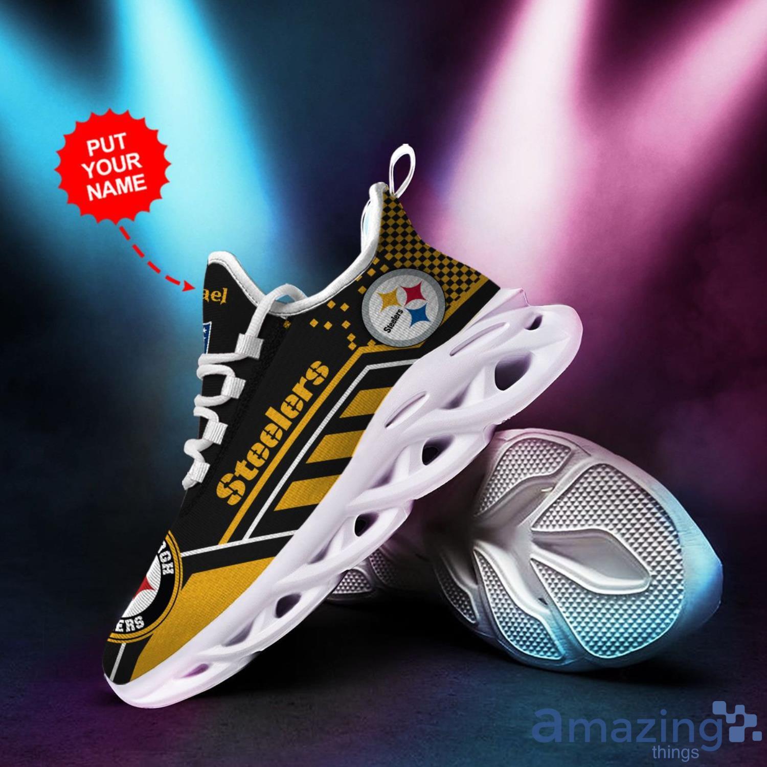 Pittsburgh Steelers Custom Name Sneakers Max Soul Shoes For Men