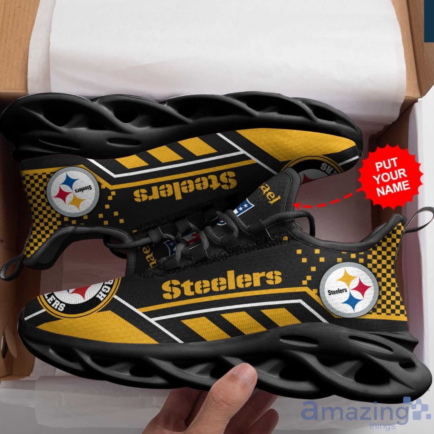 Pittsburgh Steelers Custom Name Max Soul Sneaker Running Shoes For Fan